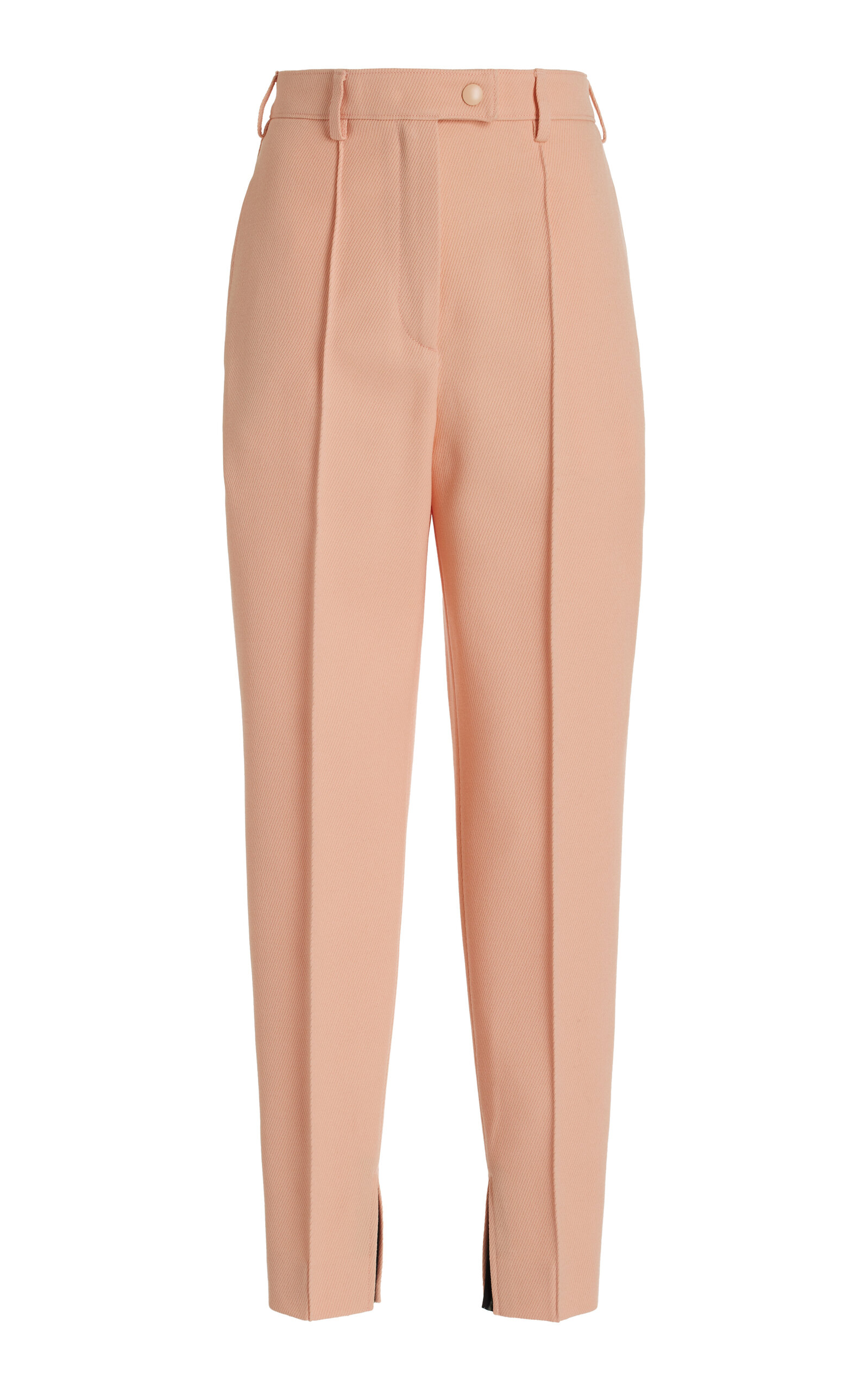Prada High-Rise Stretch-Natté Wool Slim Pants