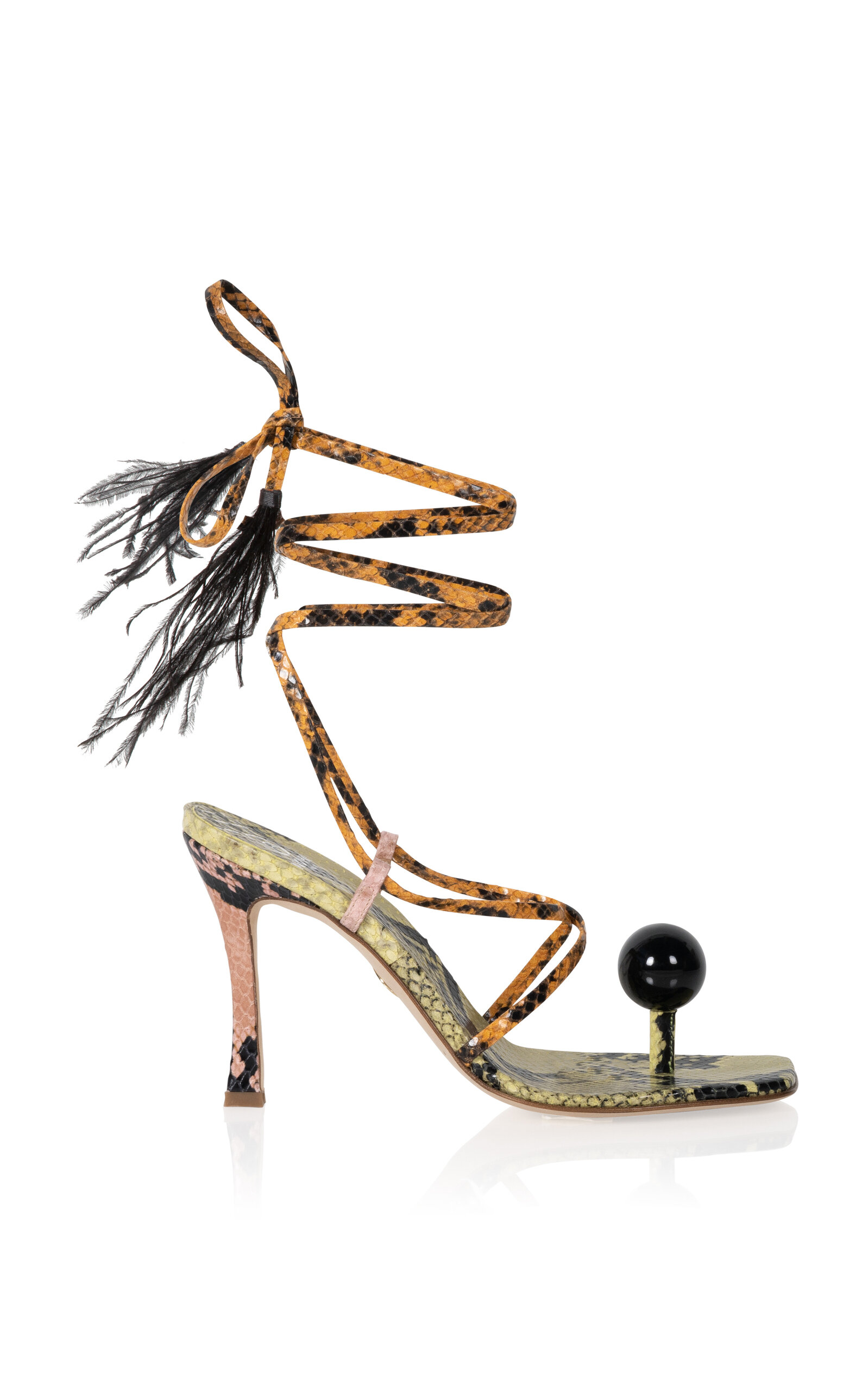 Brother Vellies Women's Globe Embossed Leather Sandals