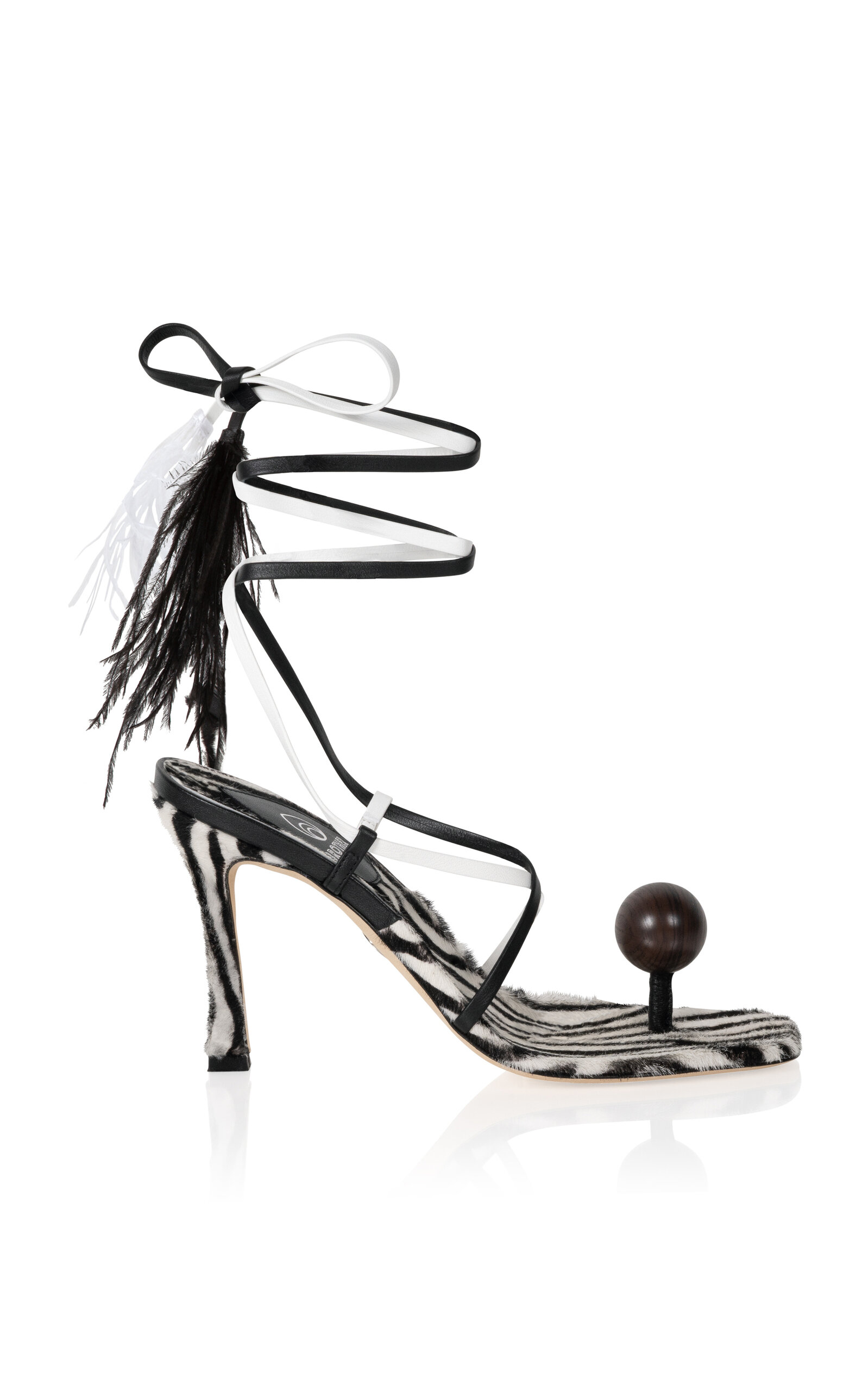 Brother Vellies Women's Globe Leather Zebra Sandals