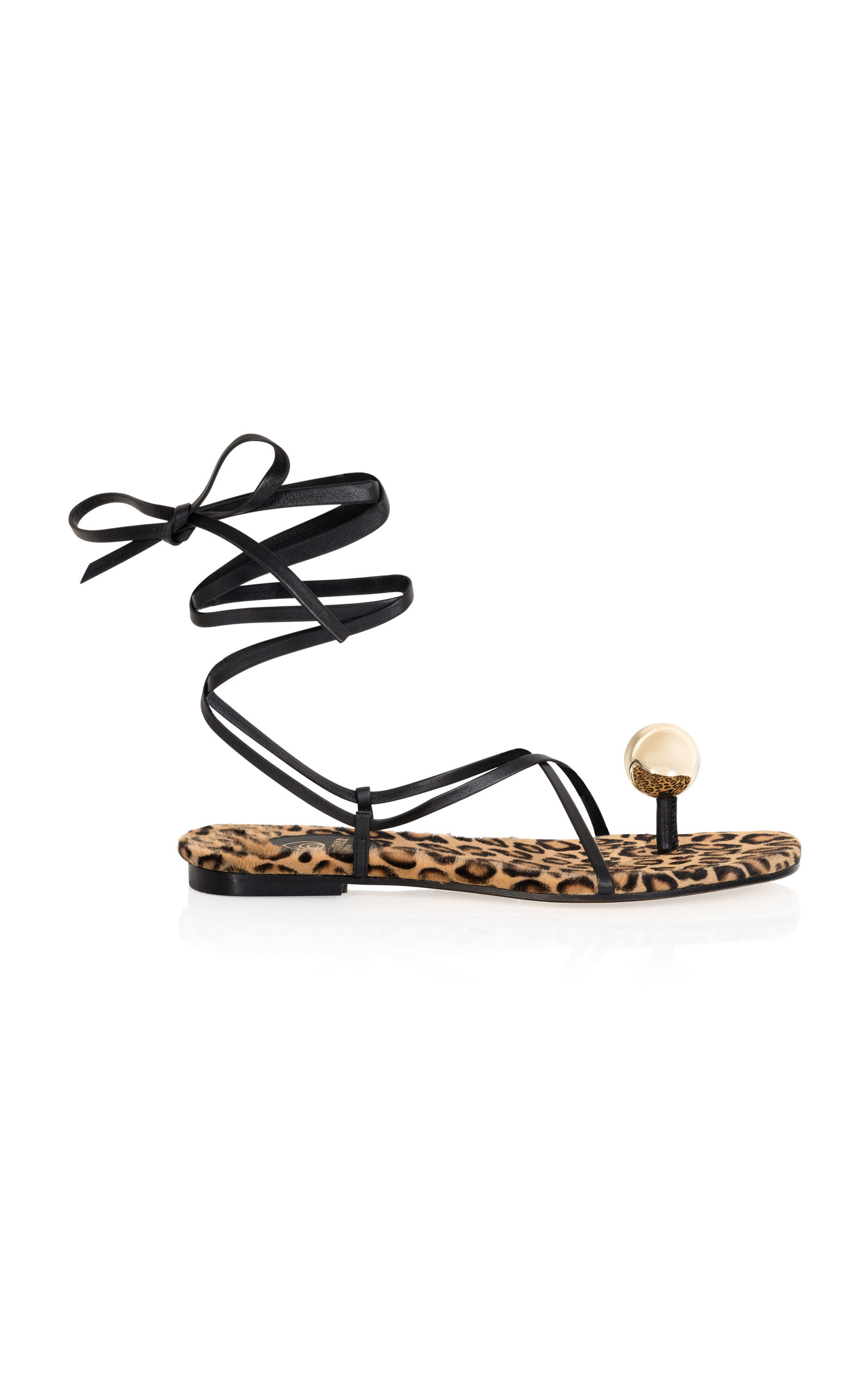 Brother Vellies Women's Globe Leather Leopard Flats