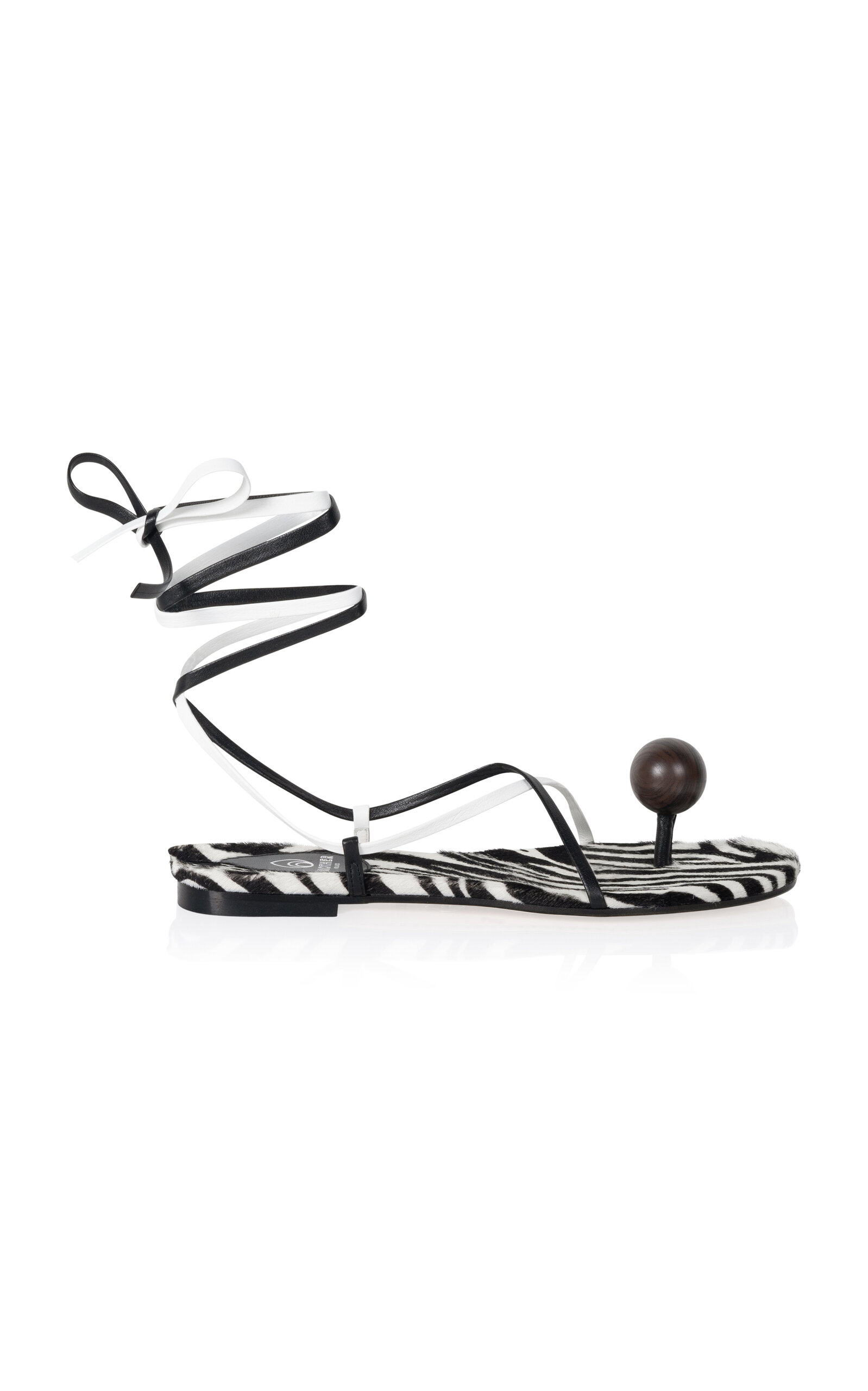 Brother Vellies Women's Globe Leather Zebra Flats