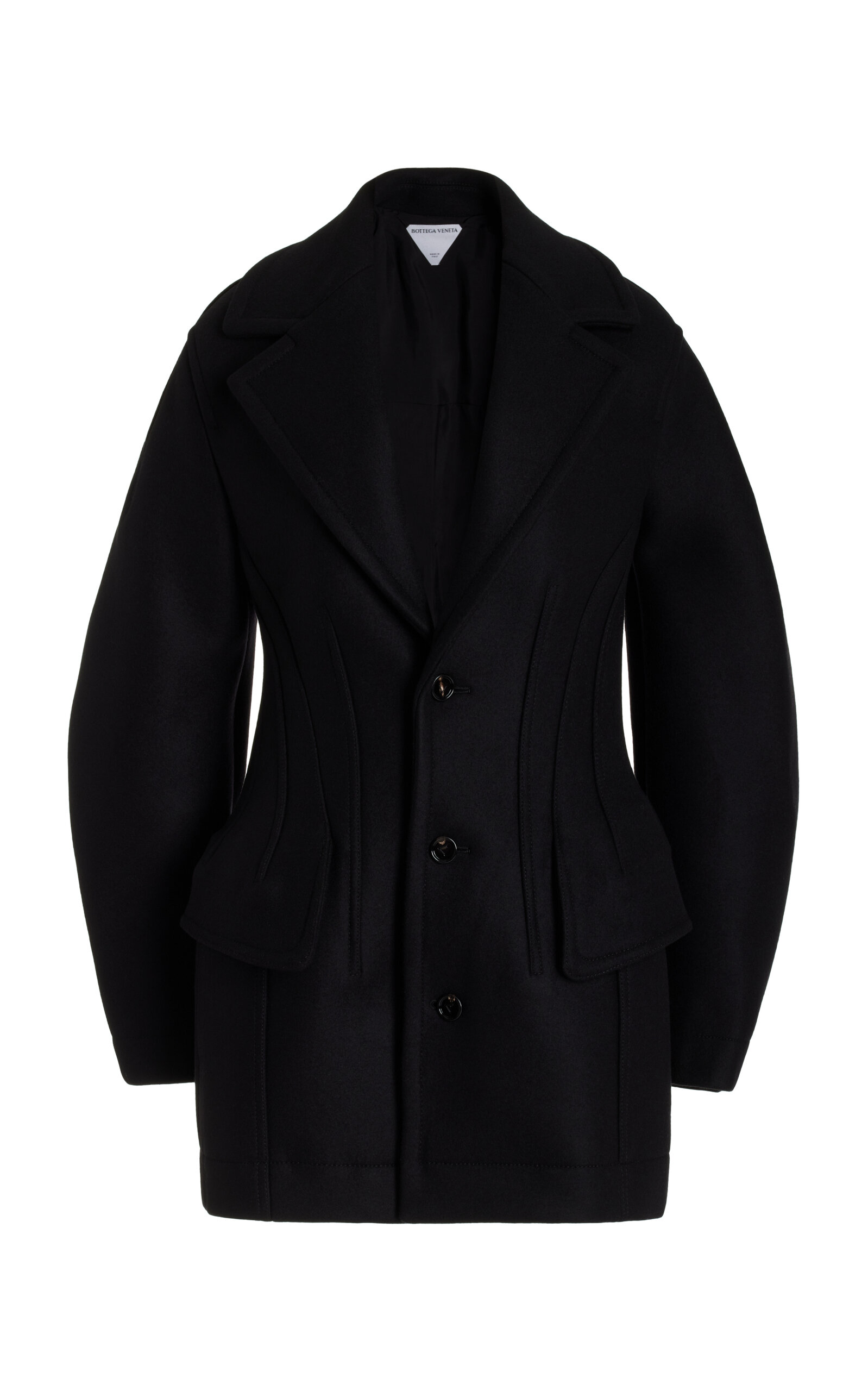 Bottega Veneta Stretch-Wool Felt Short Coat