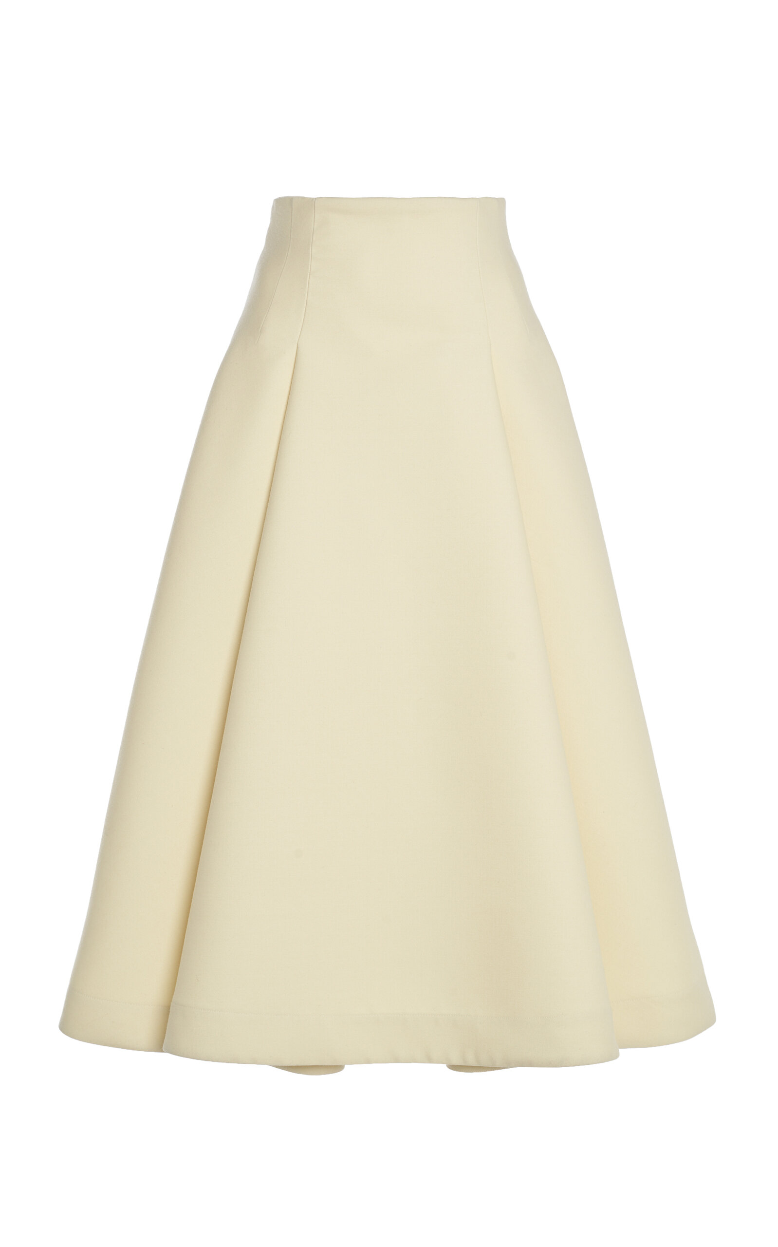 Bottega Veneta Compact-knit Wool Midi Skirt In Yellow