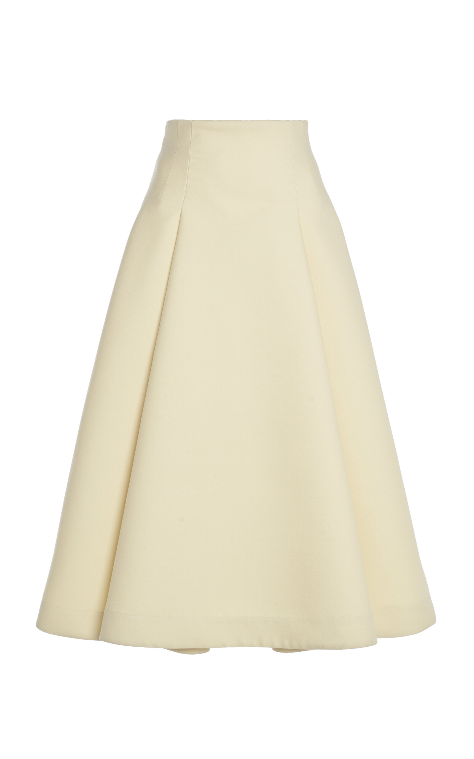 Bottega Veneta Compact-knit Wool Midi Skirt In Yellow
