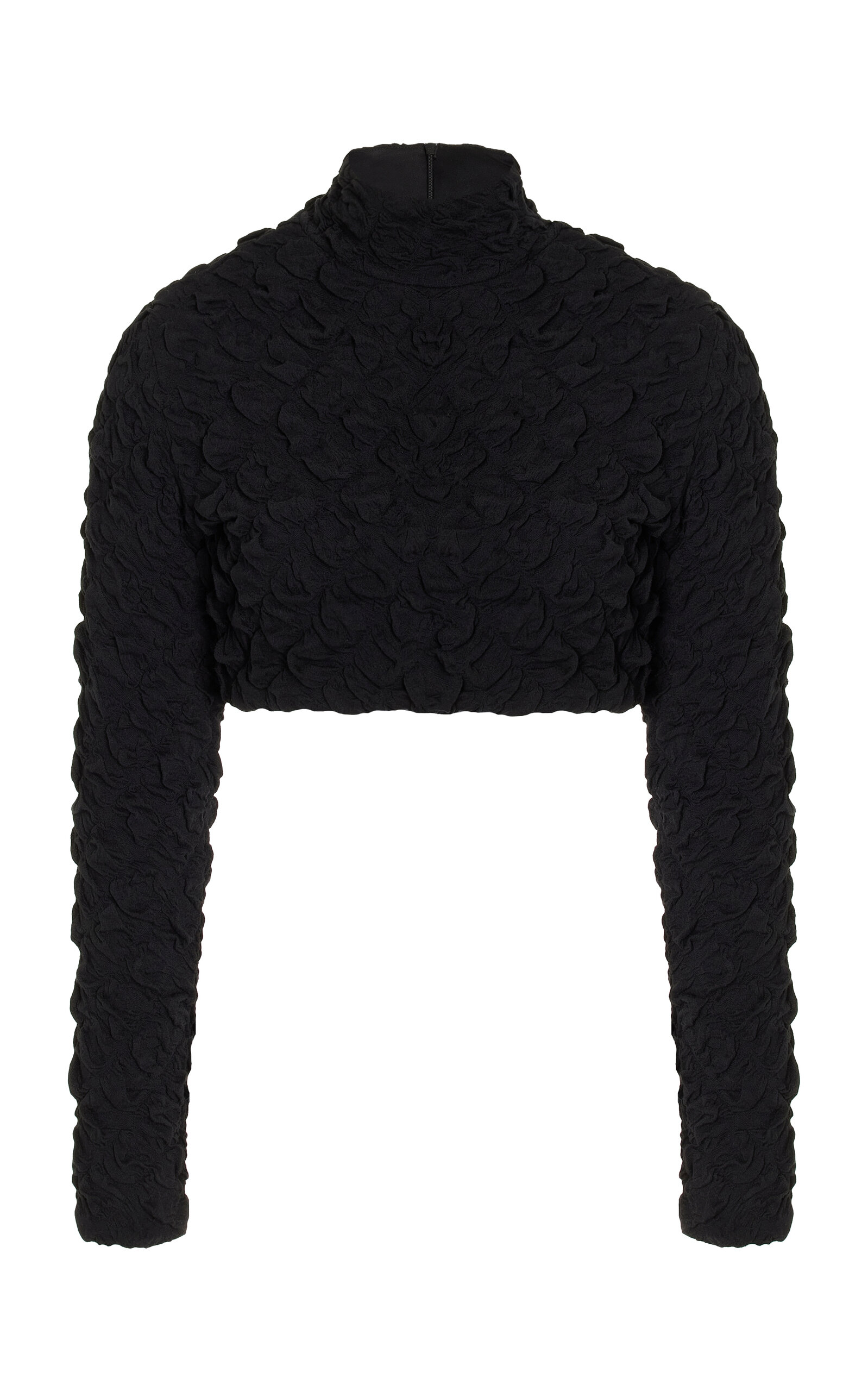 DUR DOUX WOMEN'S BLACK PUCKERED CROPPED TOP