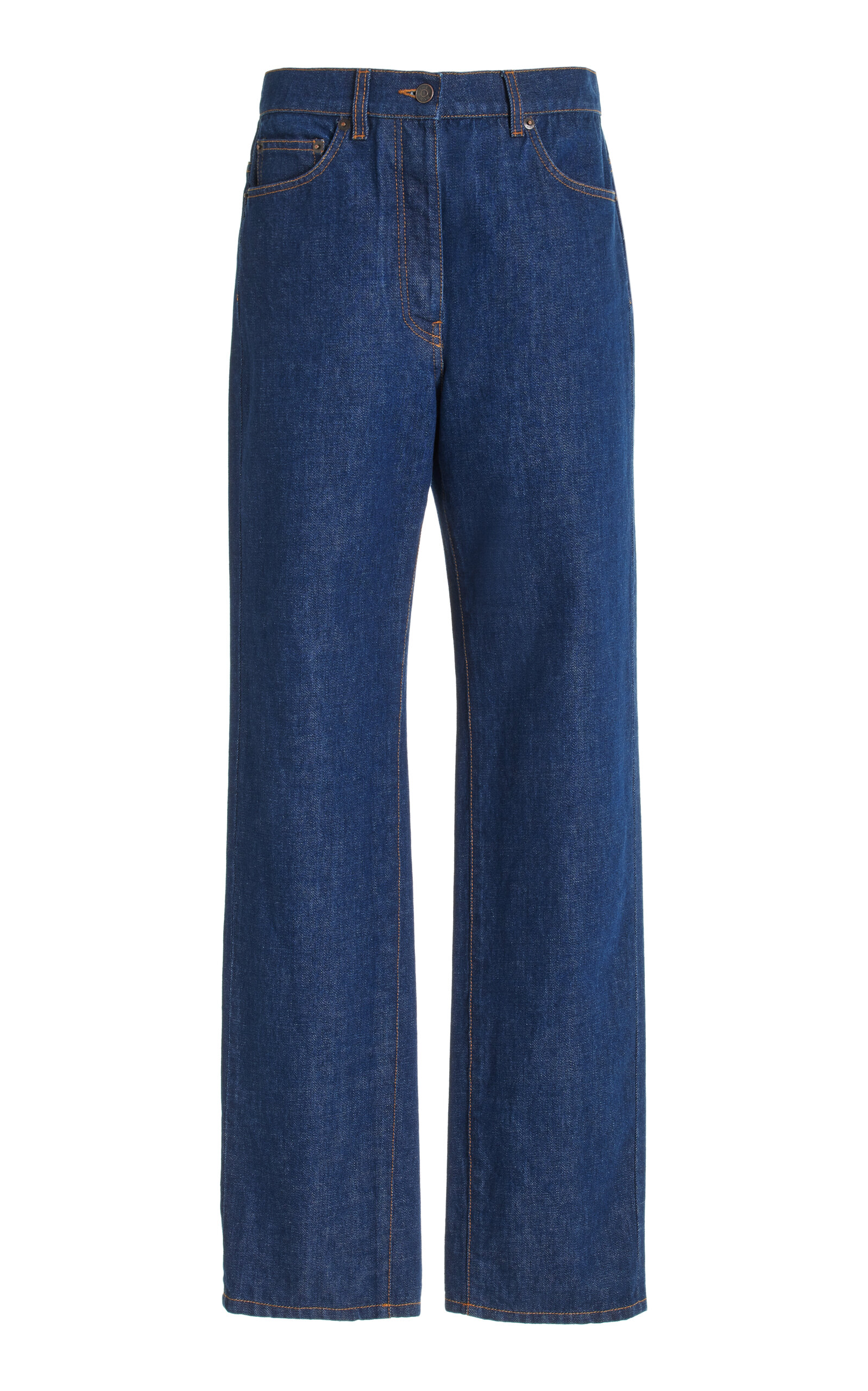 The Row - Borjis Selvedge High-Rise Straight-Leg Jeans - Dark Wash - US 8 - Moda Operandi