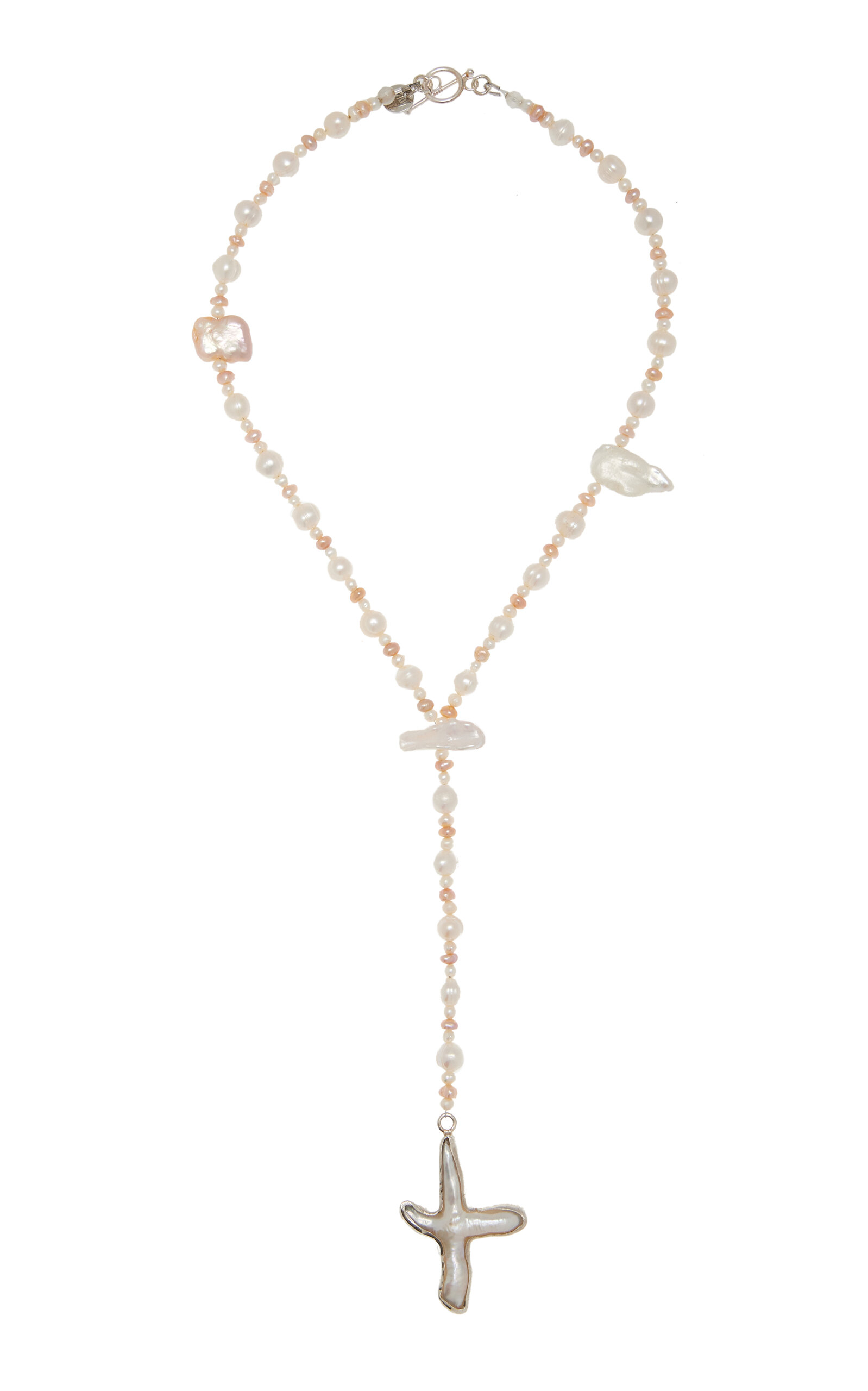 Mudd Pearl The Rosary Pearl Necklace In Neutral
