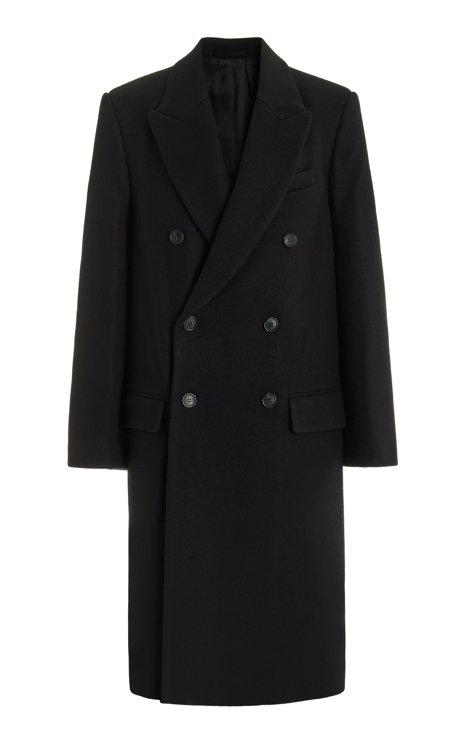 Shop Wardrobe.nyc Double-breasted Wool Coat In Black