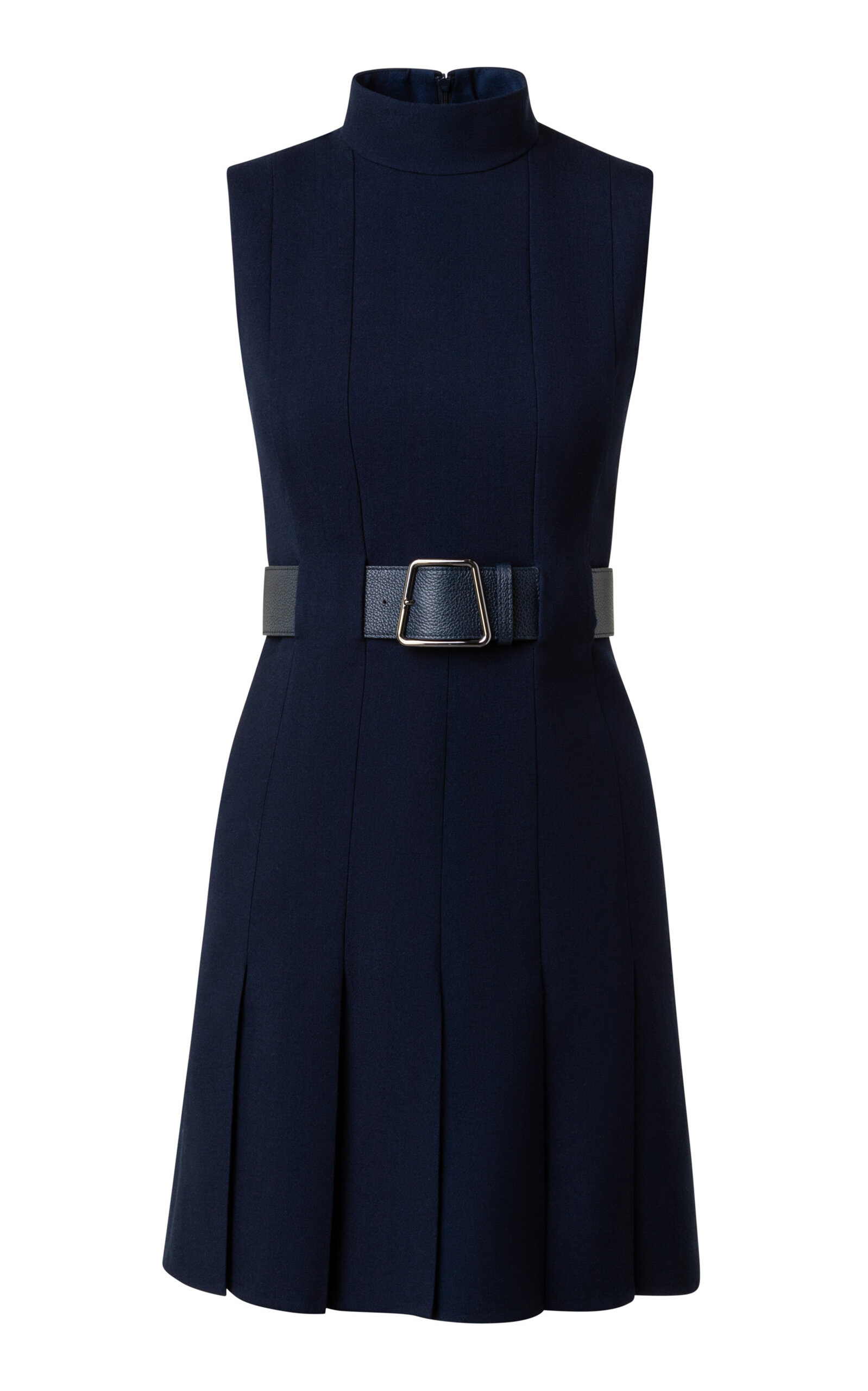 Akris Women's Pleated Double-Face Wool Mini Dress