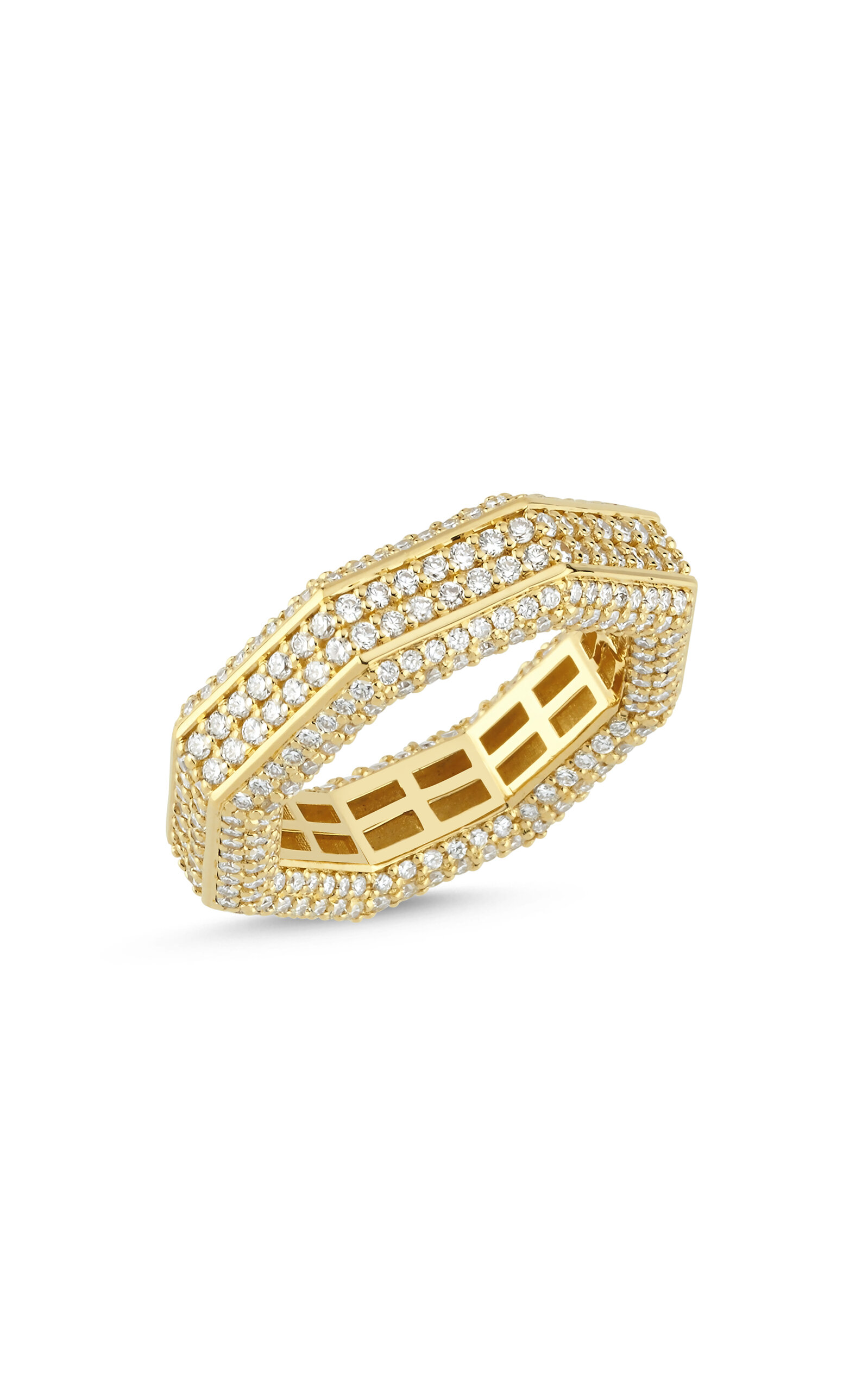 Ascher Women's 18k Gold Pavé Diamond Bubble Ring