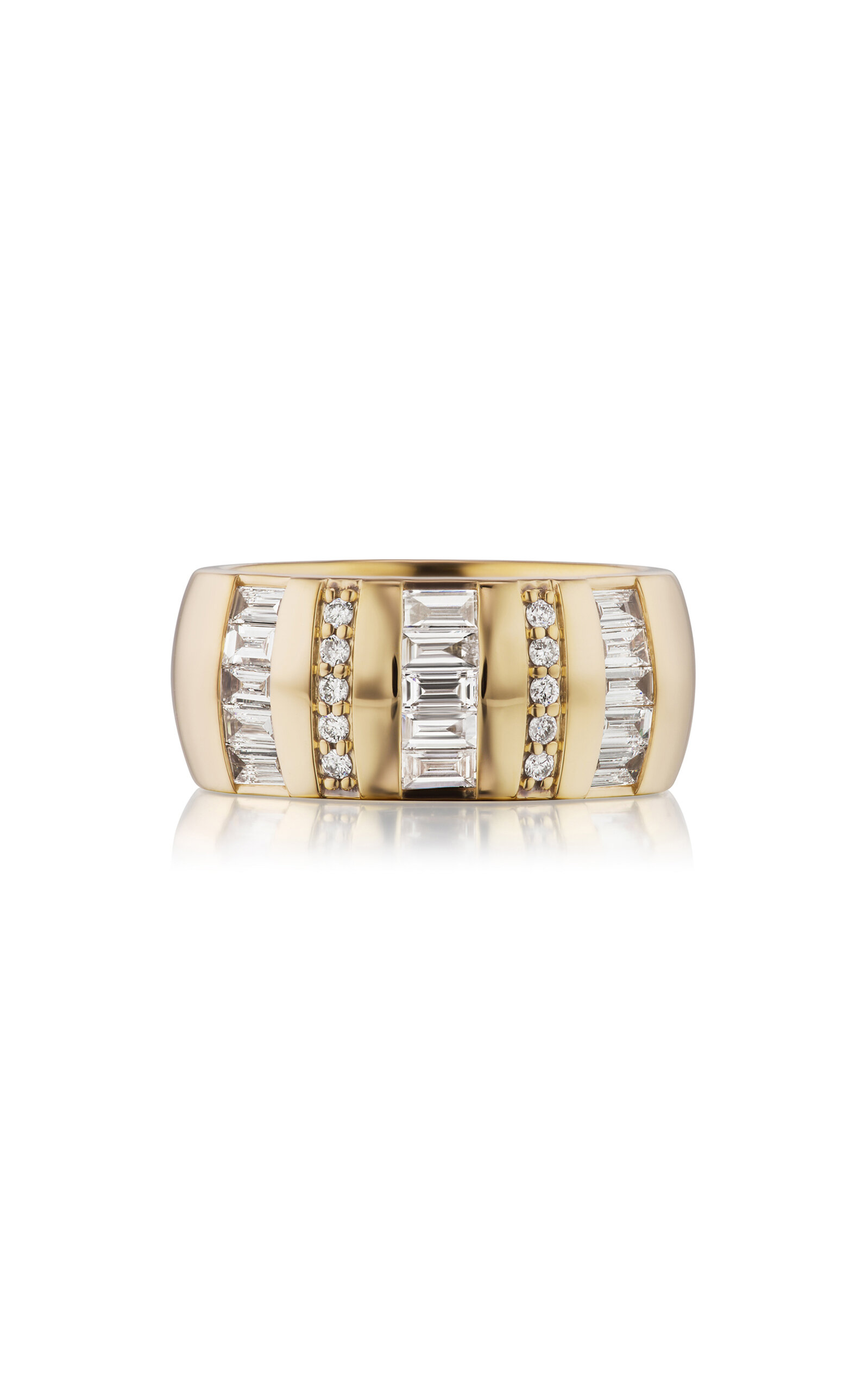 18K Gold Tarot Diamond Baguette Ring