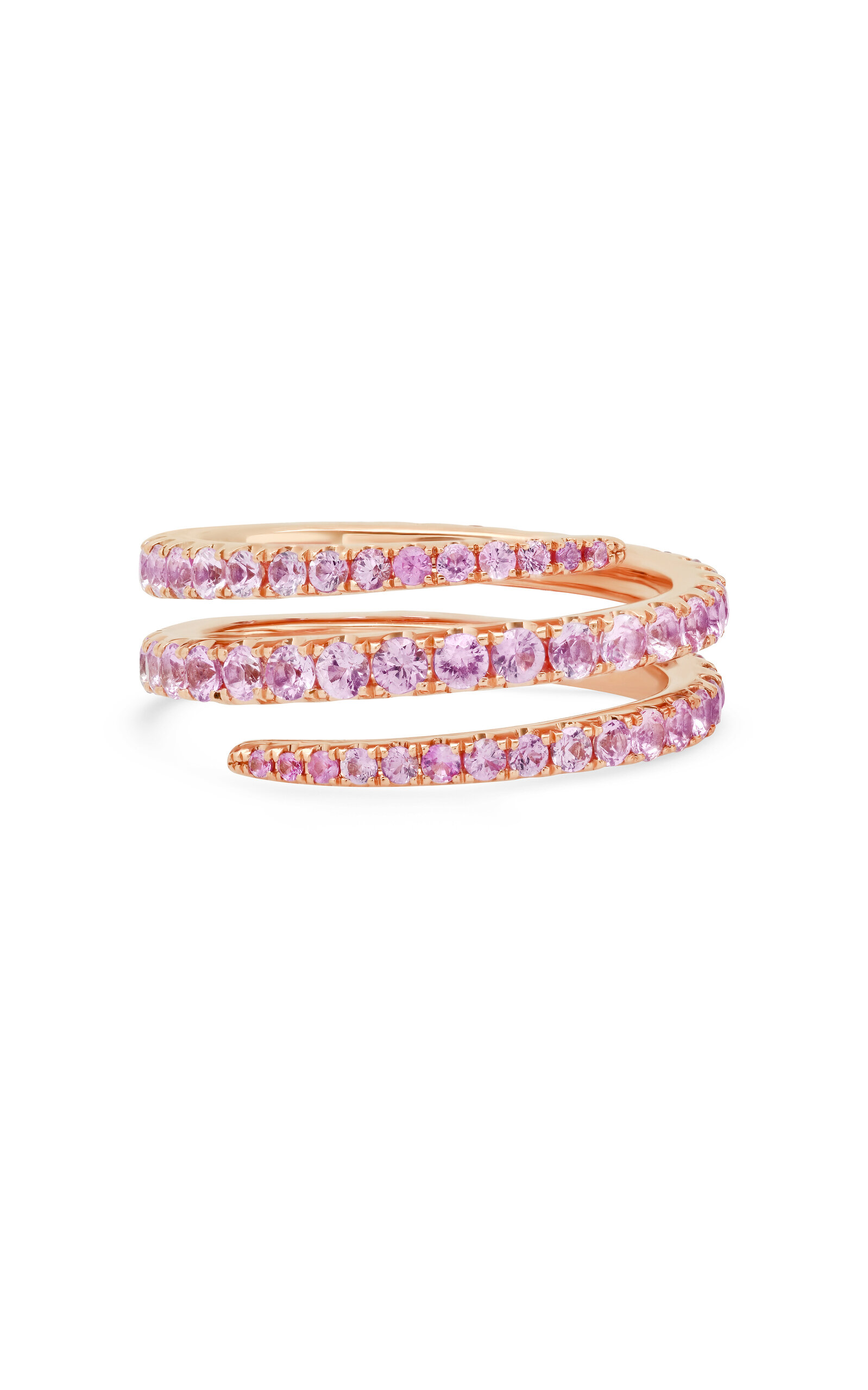 Anita Ko 18k Rose Gold Pink Sapphire Coil Ring
