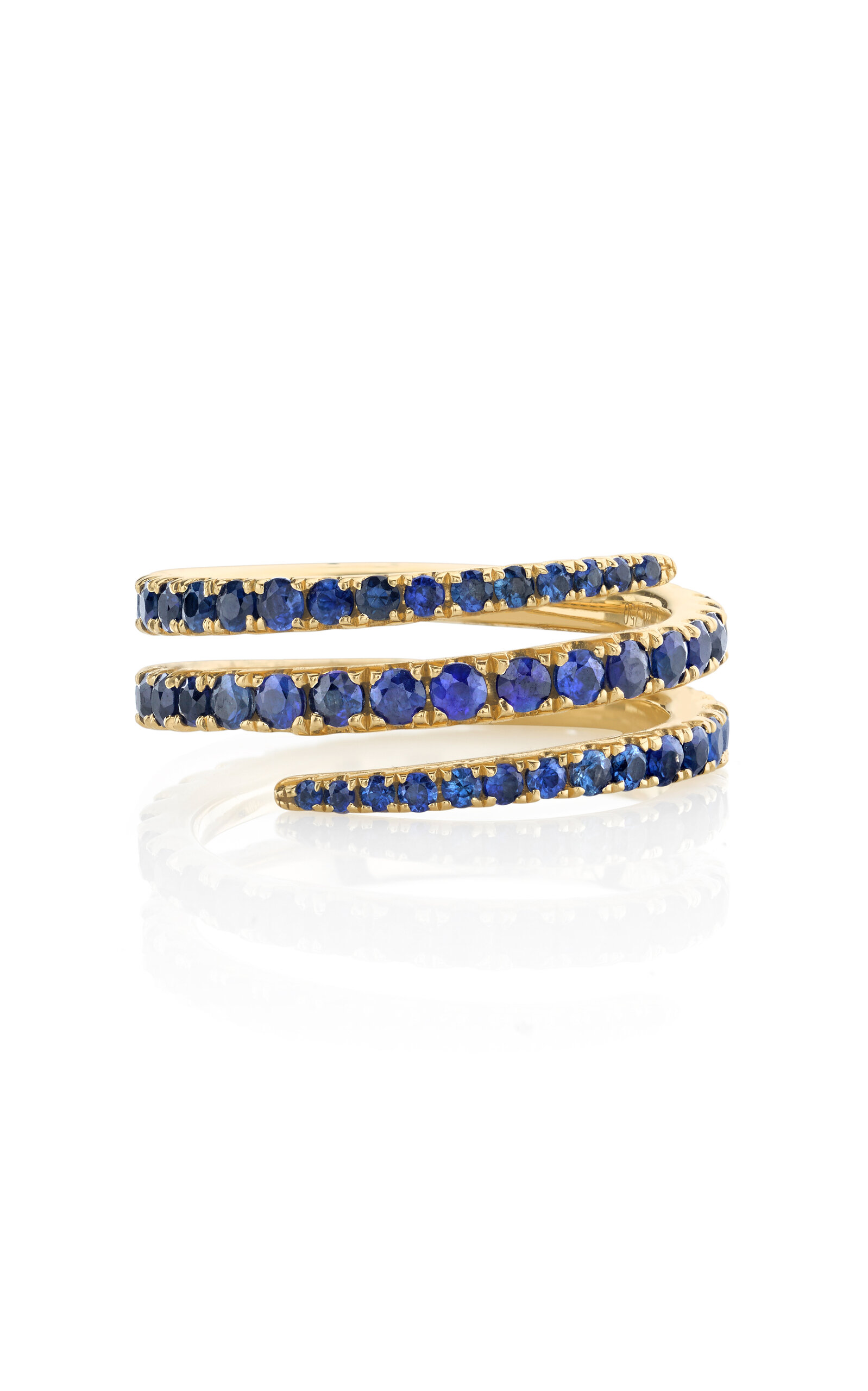 Anita Ko 18k Yellow Gold Blue Sapphire Coil Ring