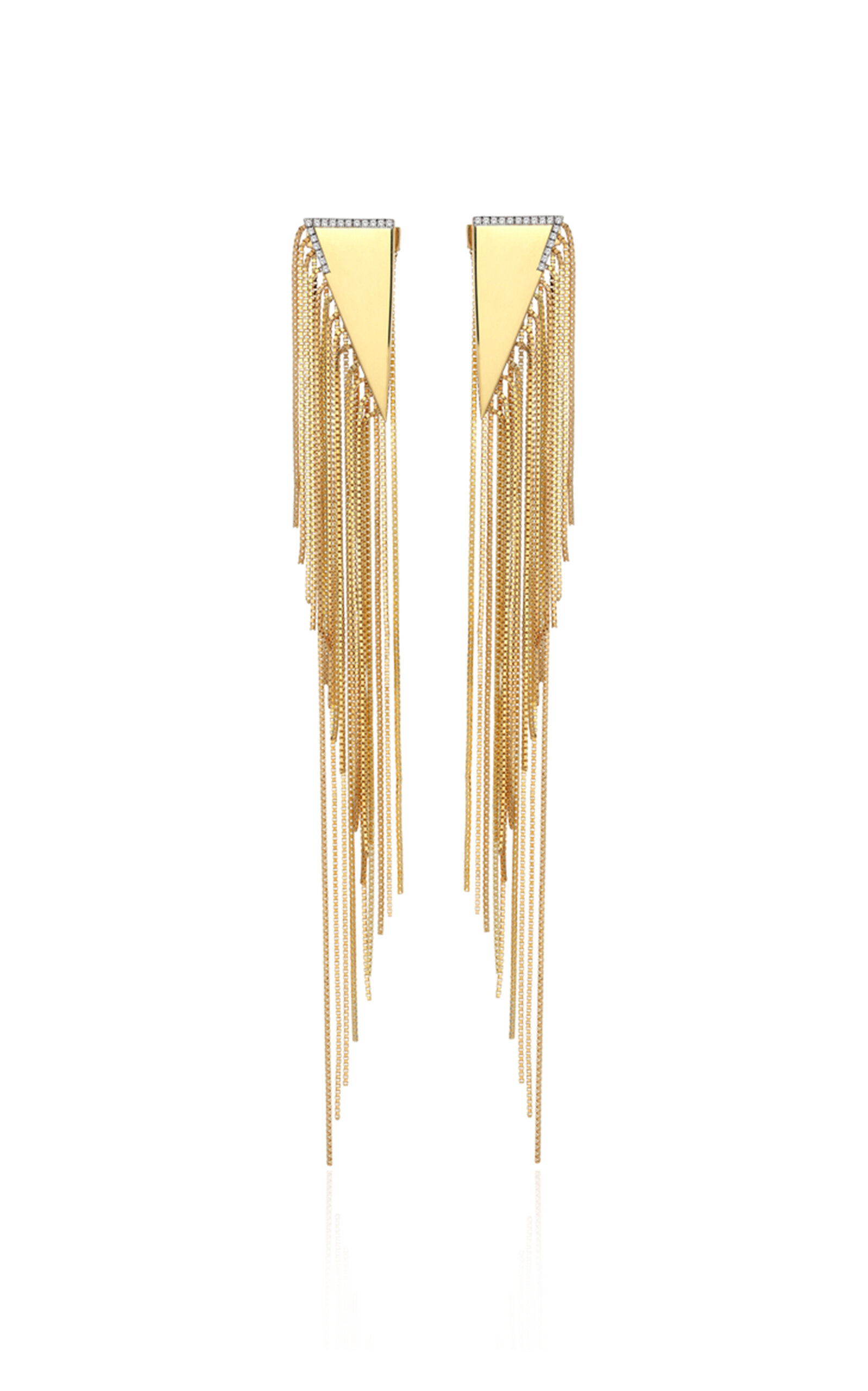 Gale Fringe 14K Yellow Gold Diamond Ear Jacket Earrings