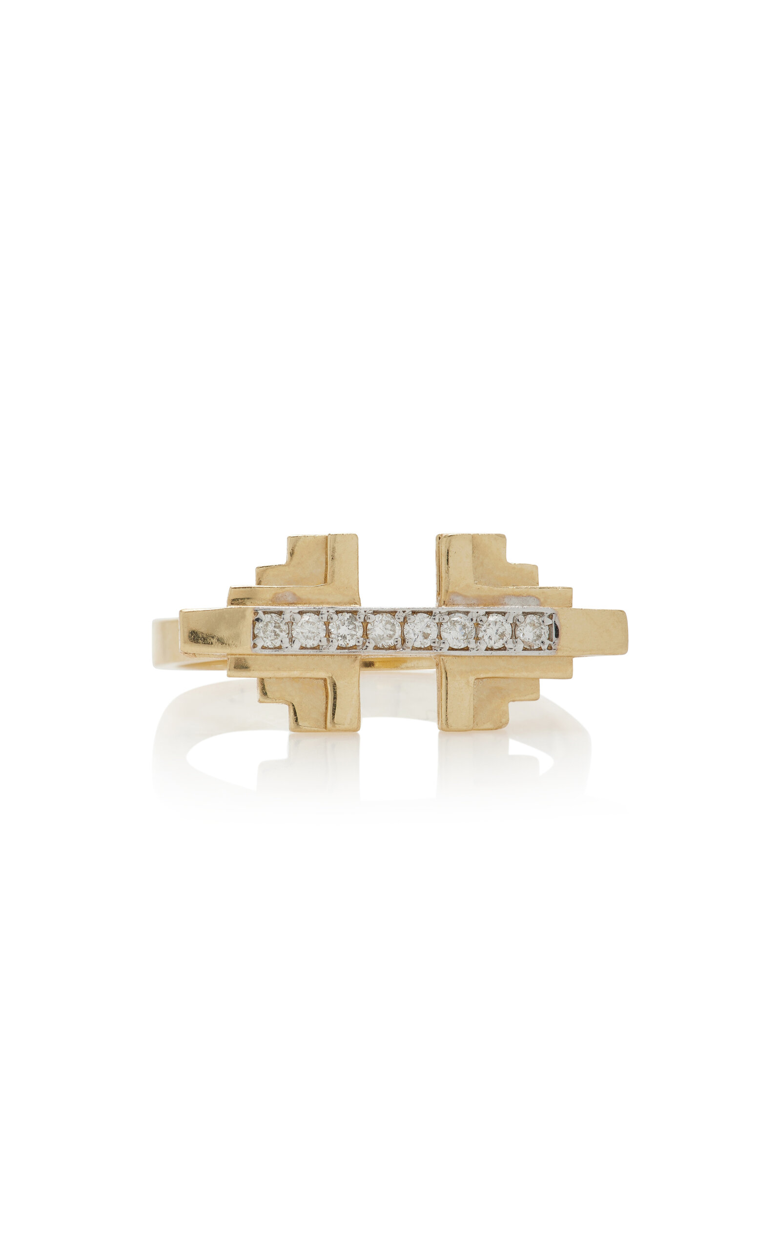 Her Story Women's Empire 14k Yellow Gold Diamond Ring