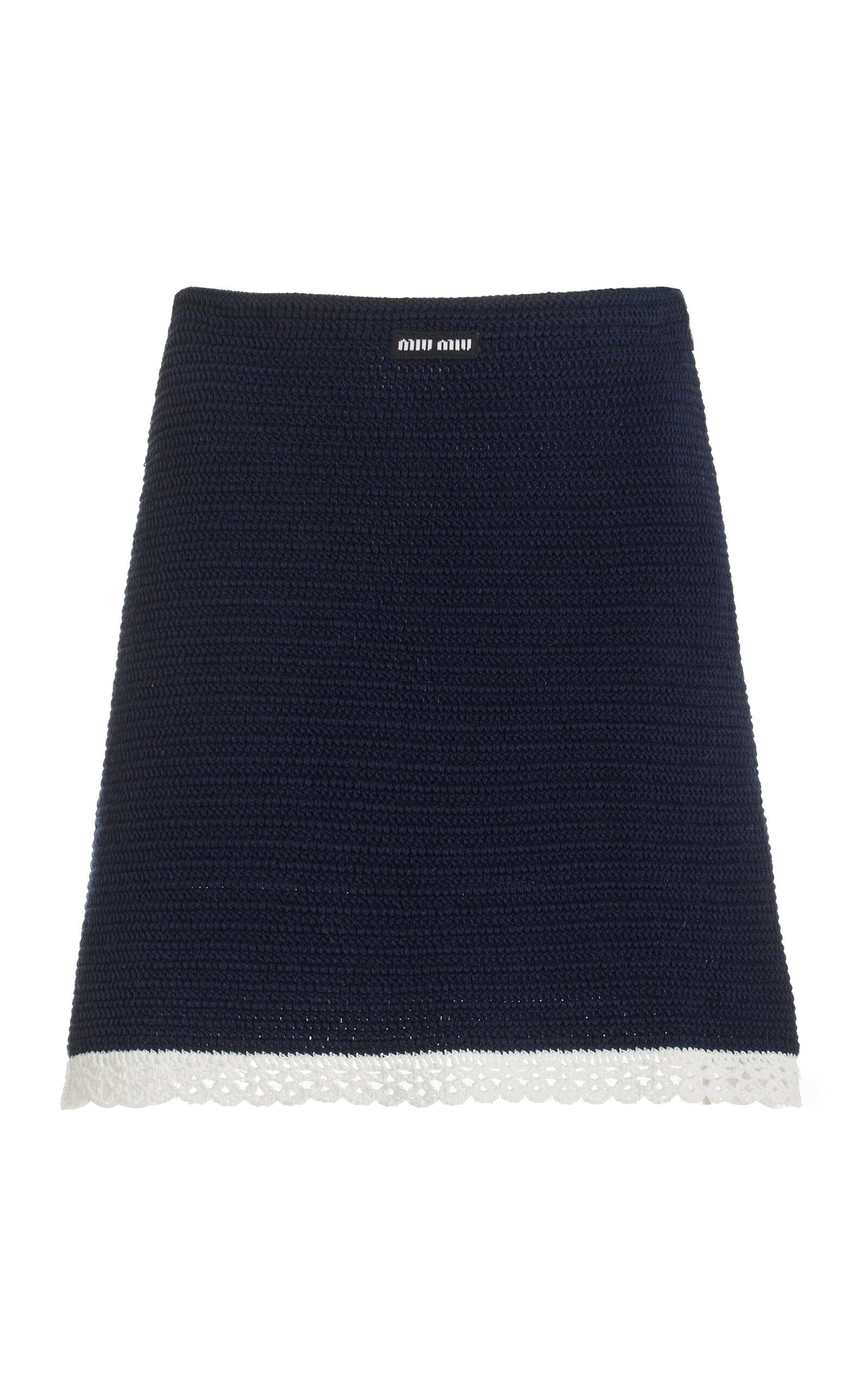 Miu Miu - Handmade Cotton Mini Skirt - Navy - IT 42 - Moda Operandi
