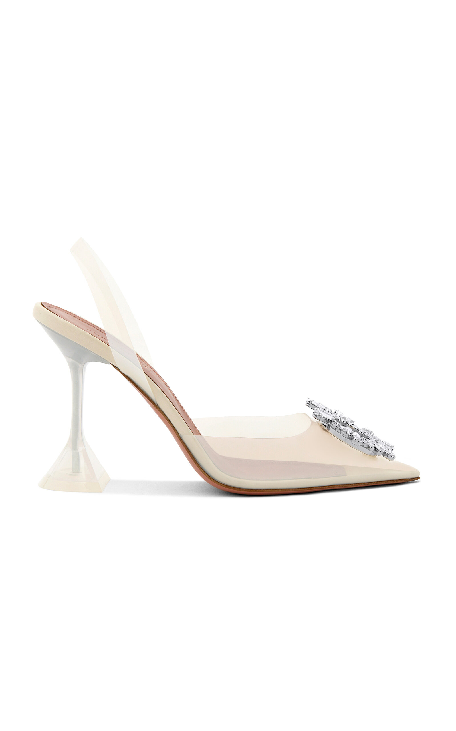 Amina Muaddi Begum Pvc Slingback Pumps In Neutral