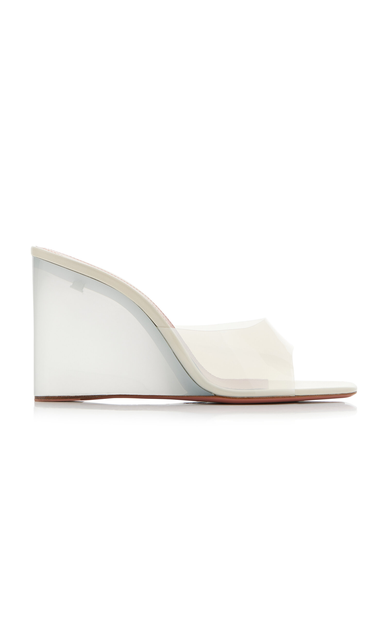 Amina Muaddi Lupita Pvc Wedge Sandals In Neutral