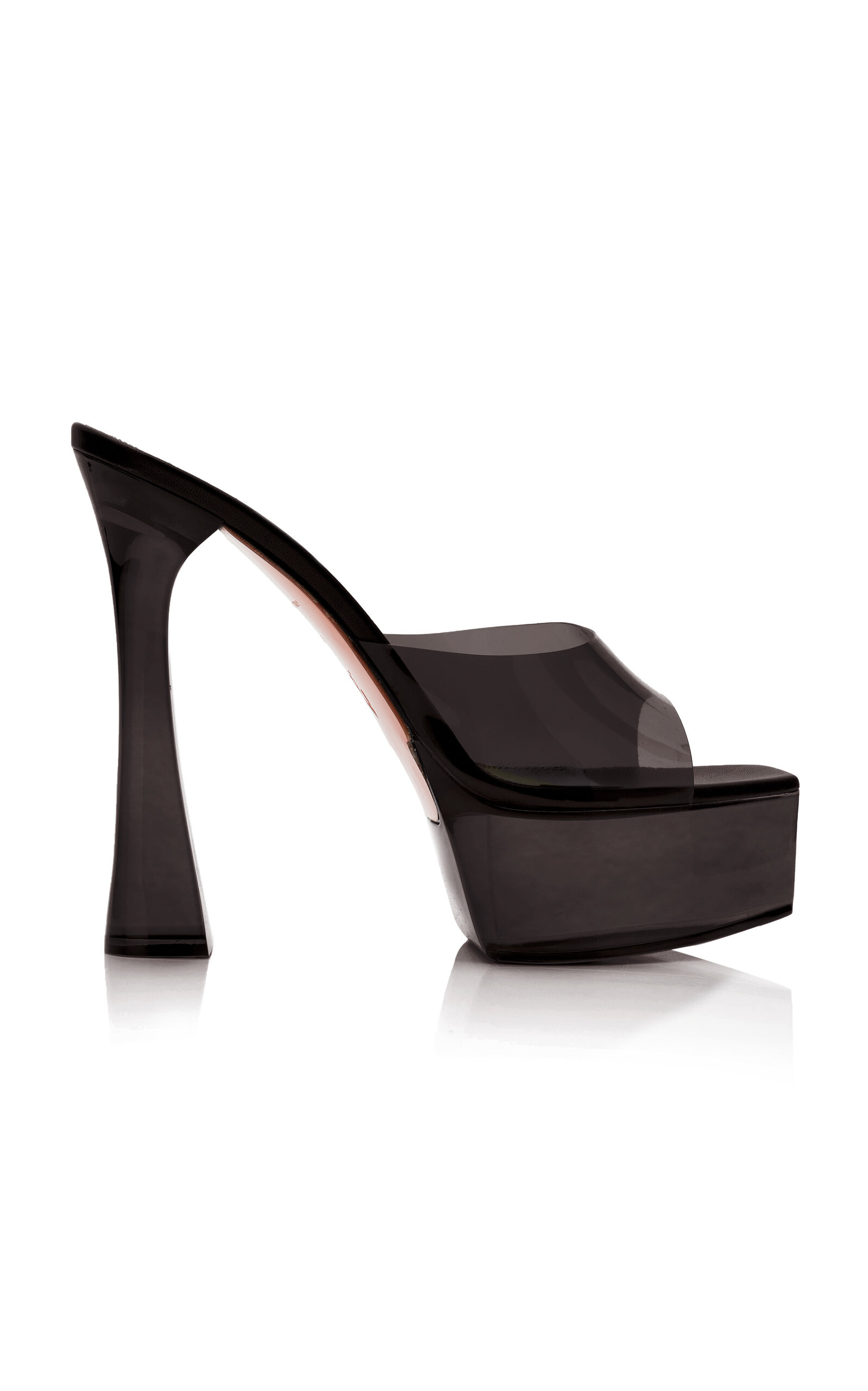 Amina Muaddi Dalida Patent Leather Platform Mules In Black
