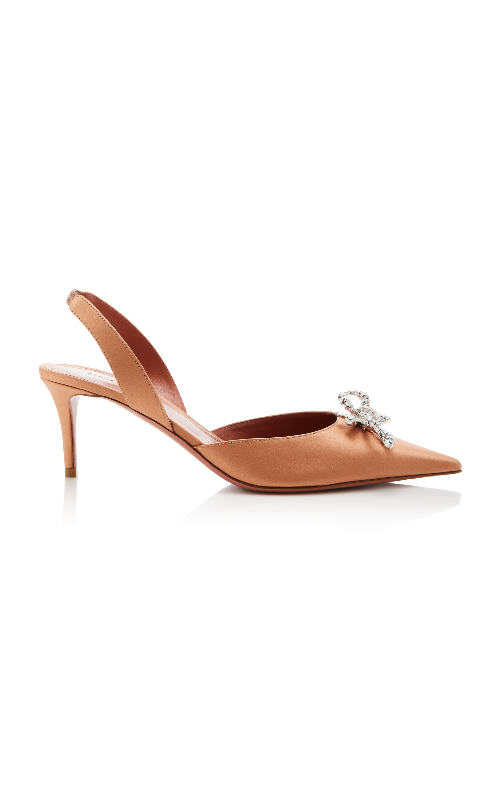 Amina Muaddi Rosie Satin Slingback Pumps In Neutral