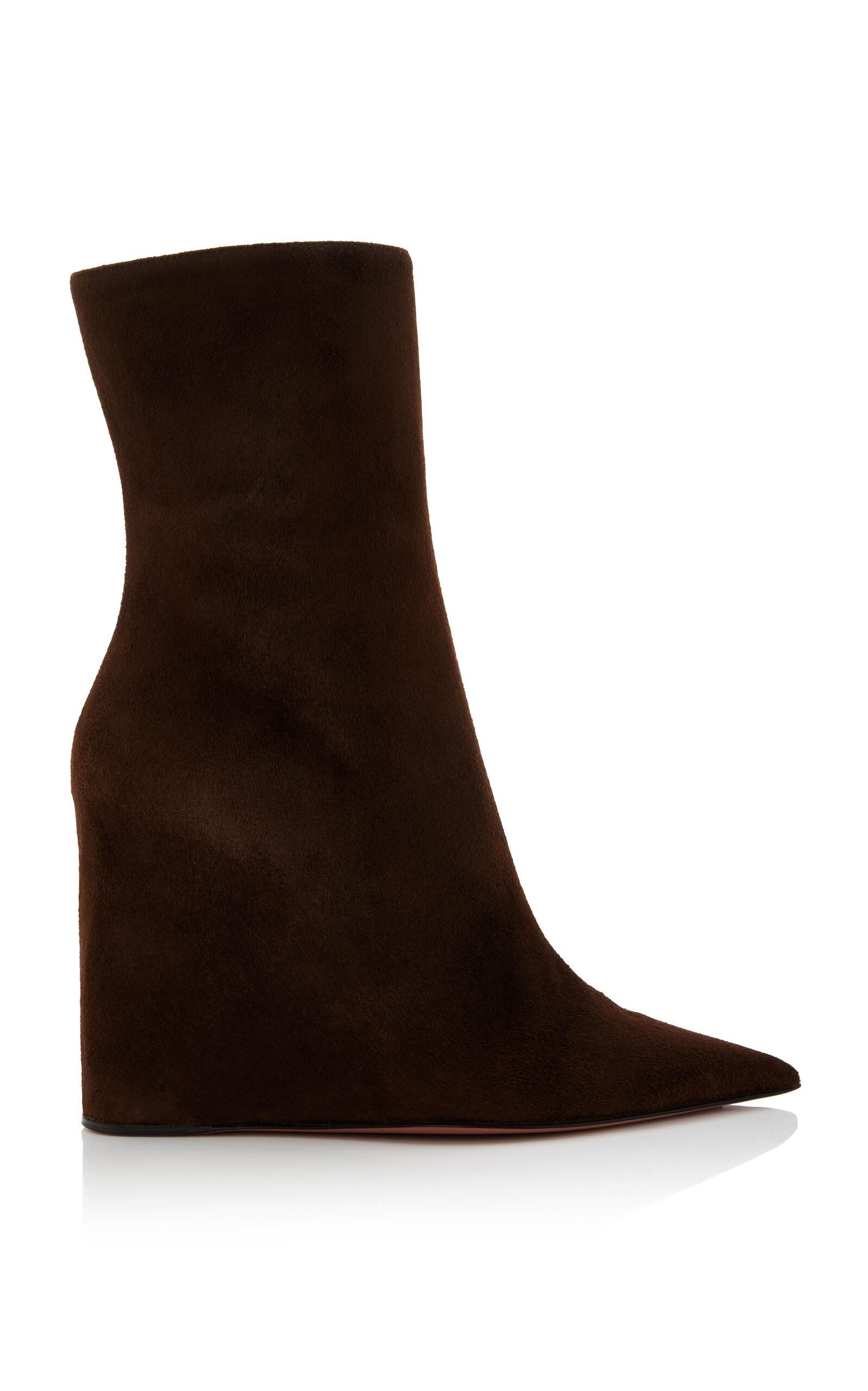 Amina Muaddi Pernille Suede Ankle Boots In Brown