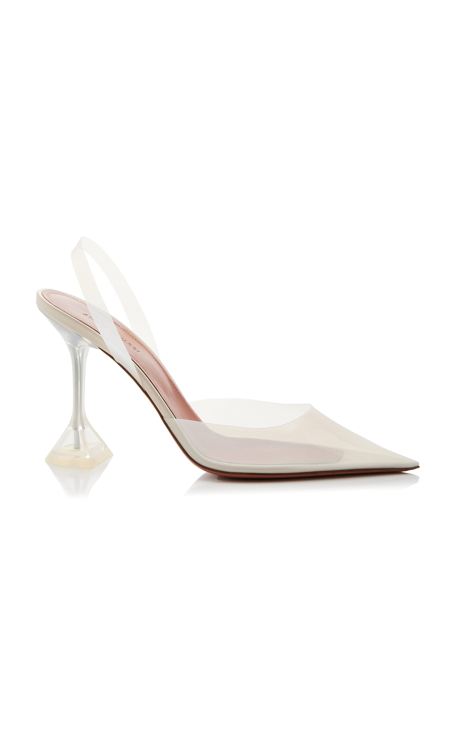 Amina Muaddi Holli Pvc Slingback Pumps In Neutral