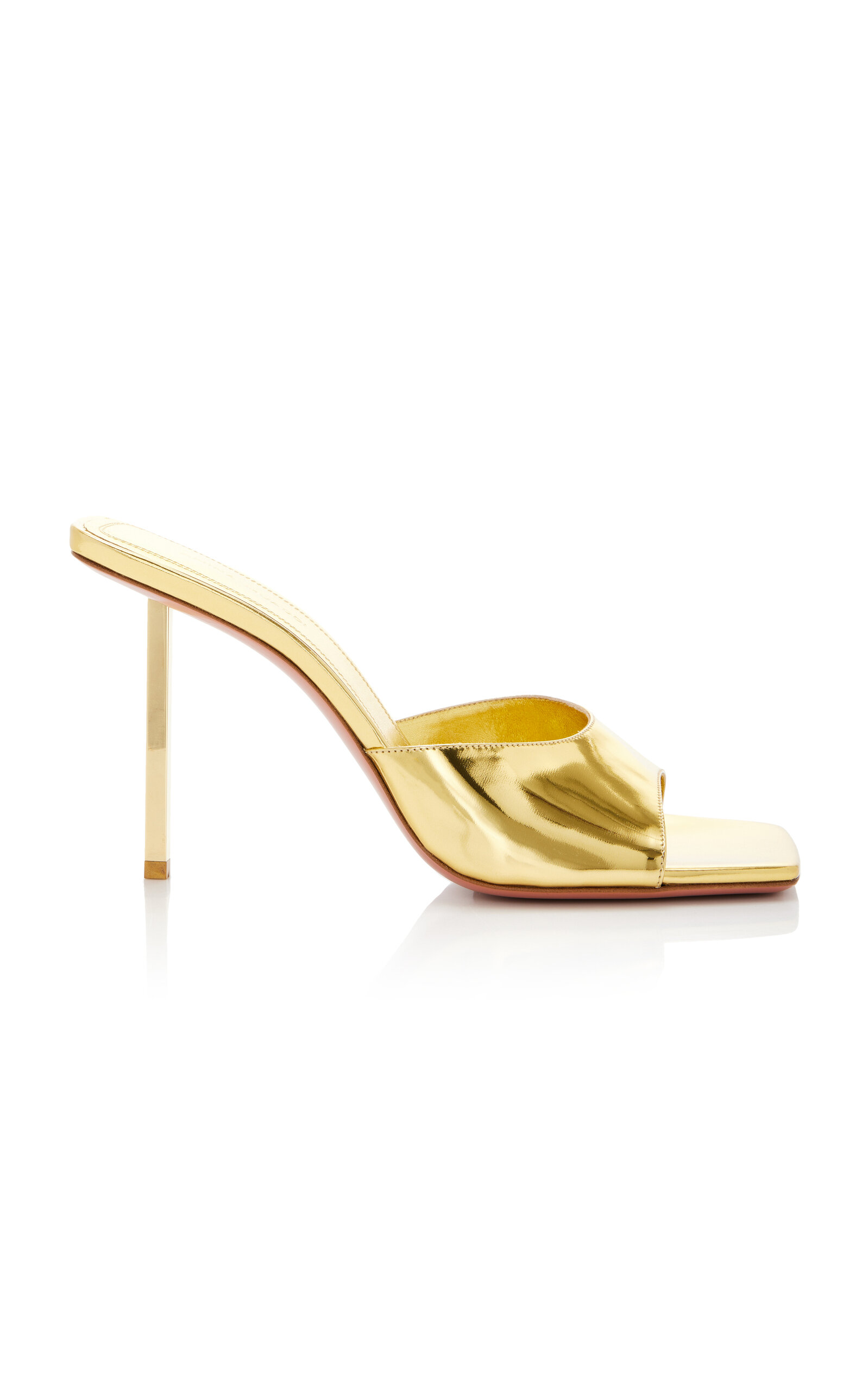 Amina Muaddi Laura Metallic-Leather Sandals - Gold