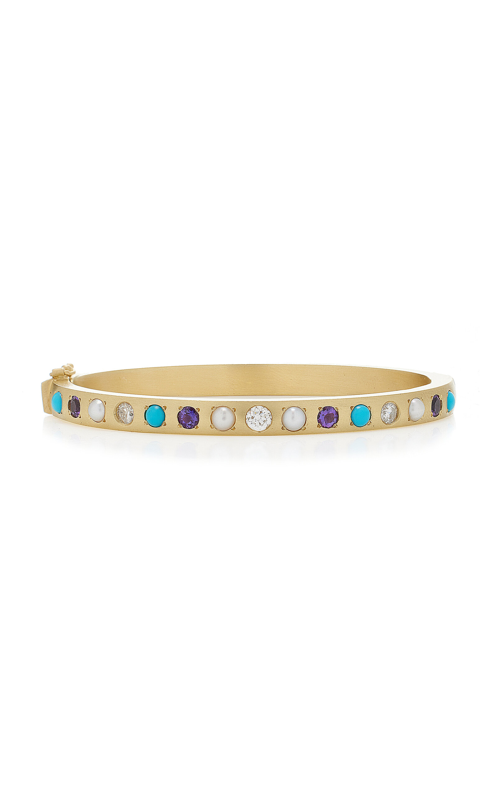 Jenna Blake Women's 18K Gold Multi-Stone Gypsy Bangle