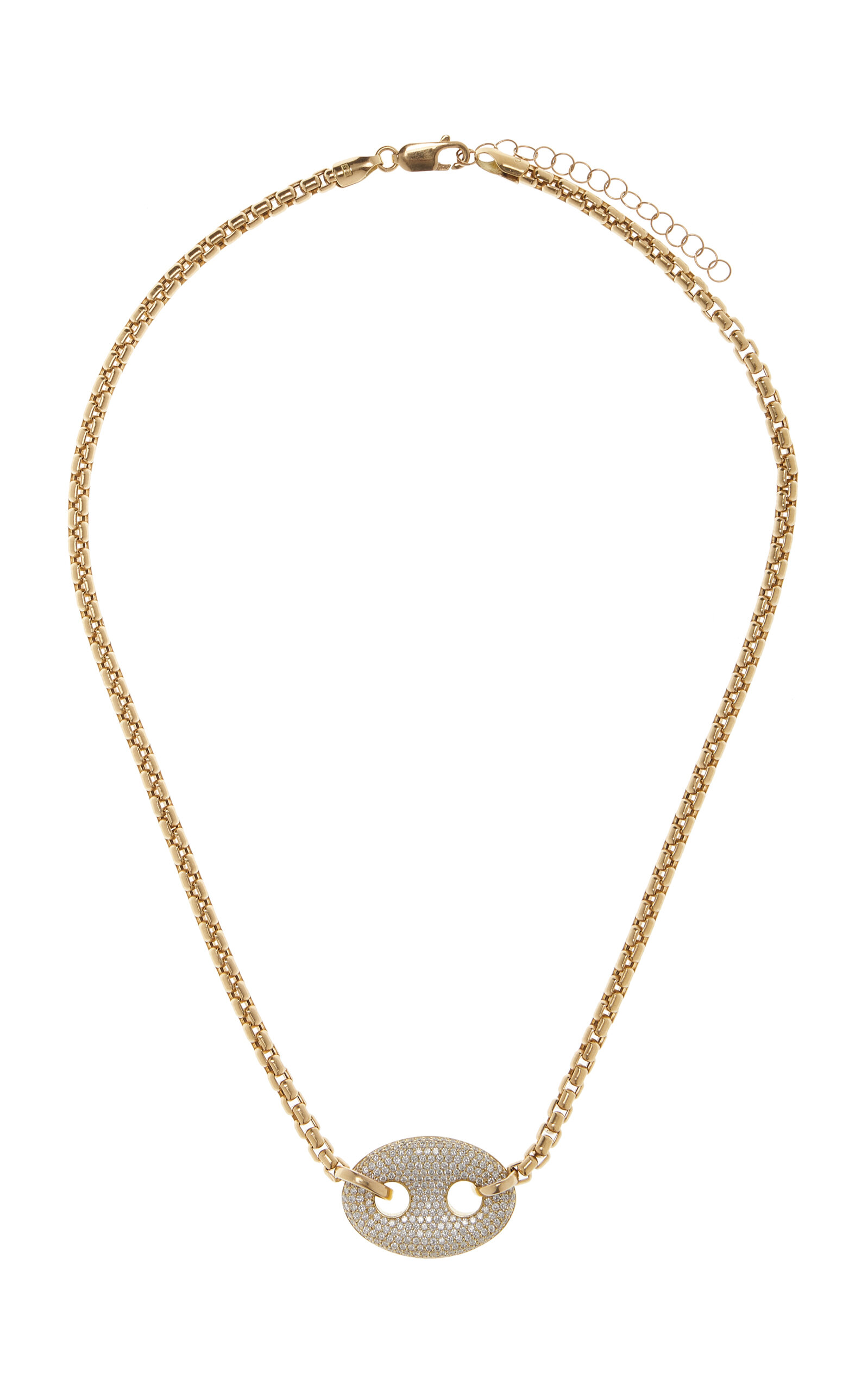 Jenna Blake Women's 18K Gold Diamond Mariner Box Link Necklace