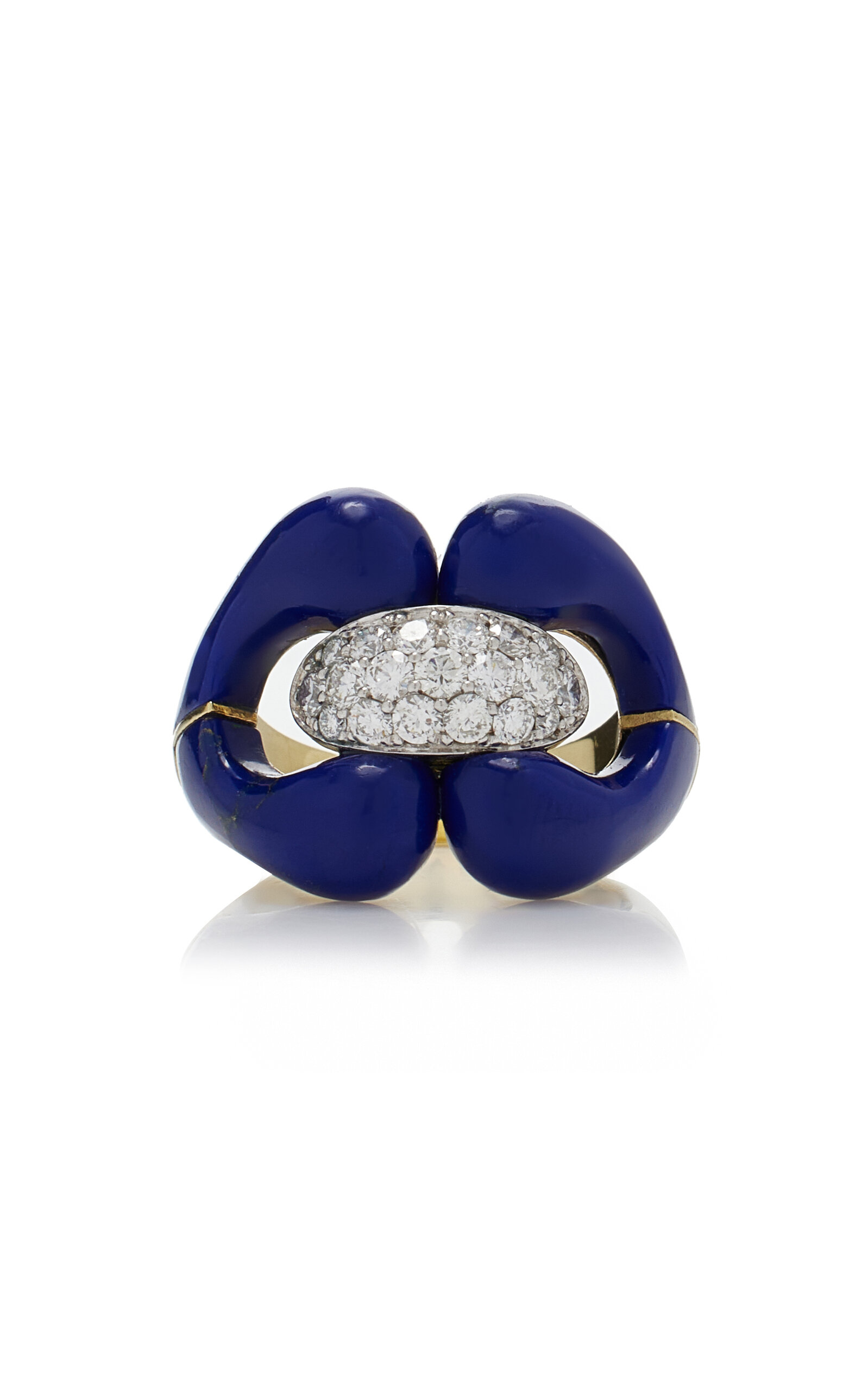 Jenna Blake Women's 18K Gold Lapis Nautical Diamond Ring