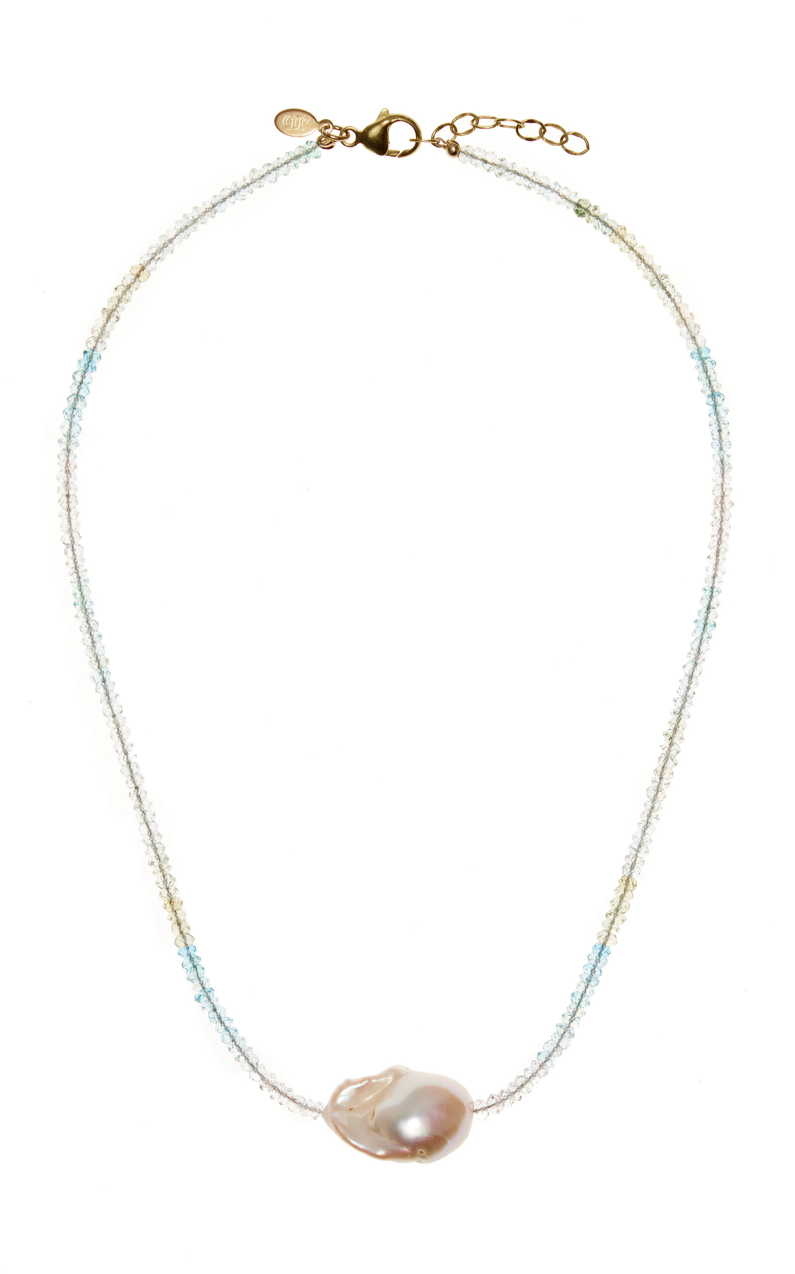 Joie Digiovanni Ombre Aquamarine; Pearl Necklace In Blue