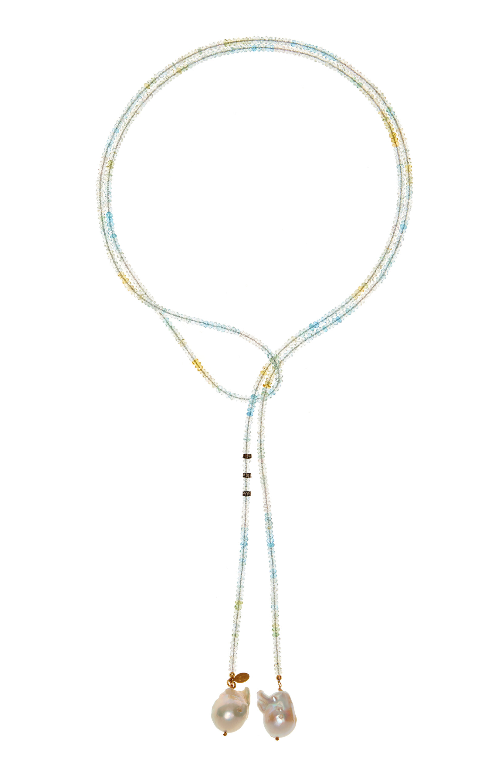 Joie Digiovanni Ombre Aquamarine; Pearl Lariat Necklace In Blue