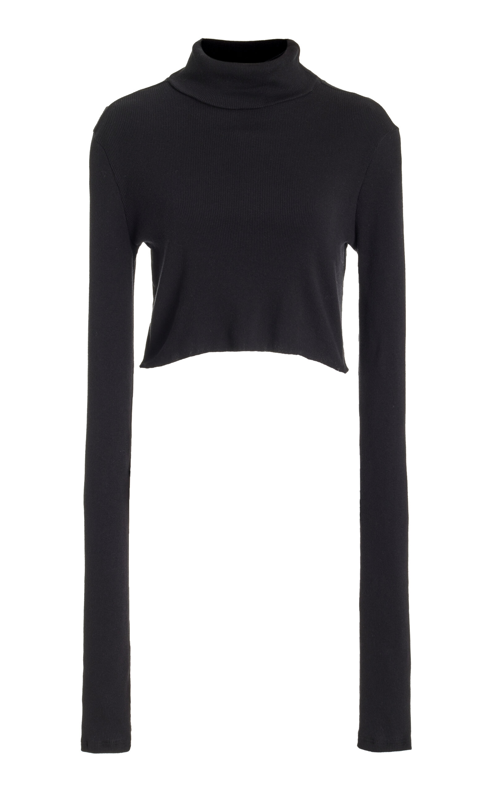 Éterne Cropped Cotton-Blend Turtleneck Top - Women's Clothing