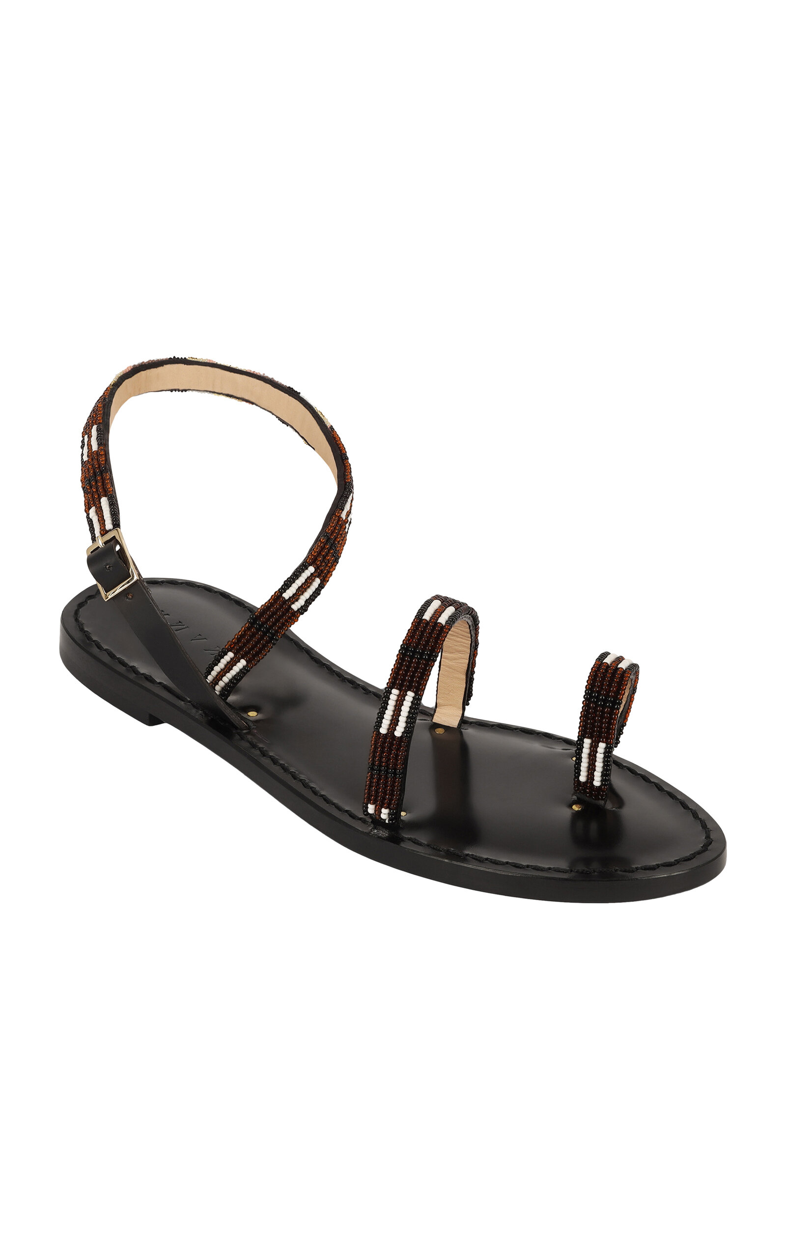 Amanu Women's Exclusive Nakuru Dash & Dot Sandals In Black