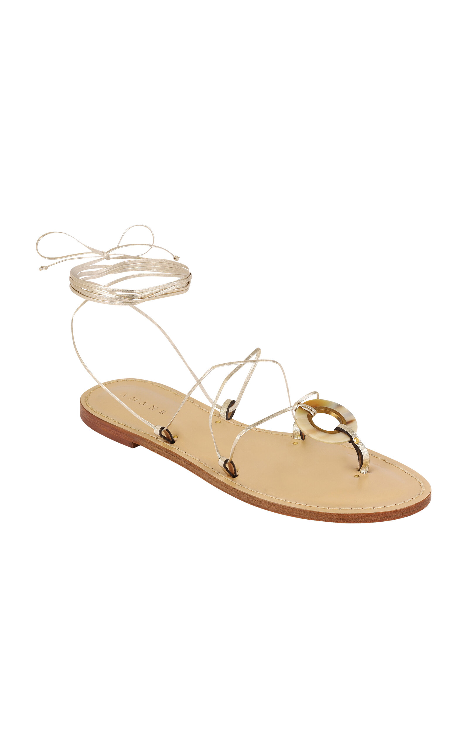 Amanu Exclusive Serengetti Horn Sandals In Neutral