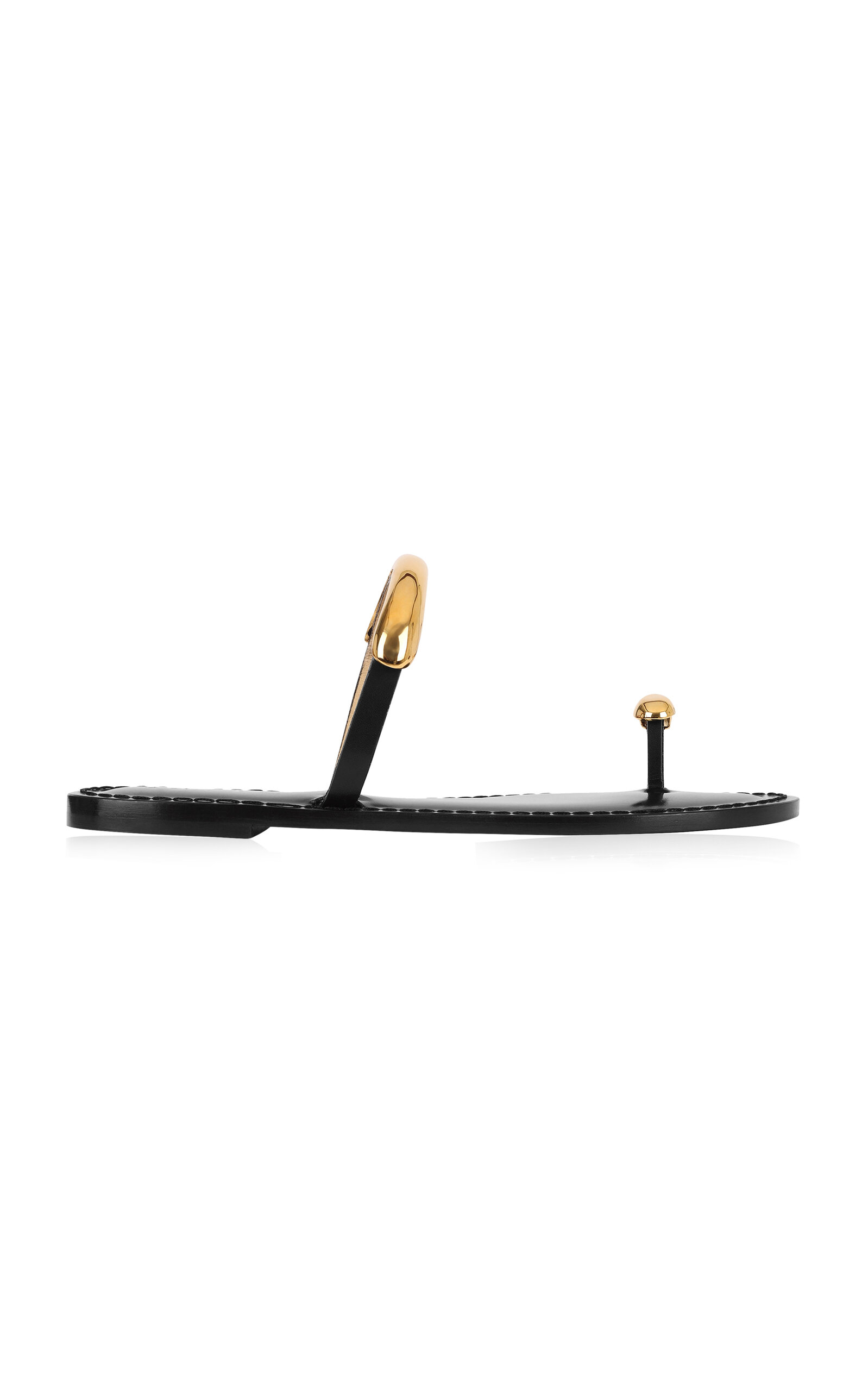 Amanu Exclusive Samburu 24k Gold-plated Leather Sandals In Black