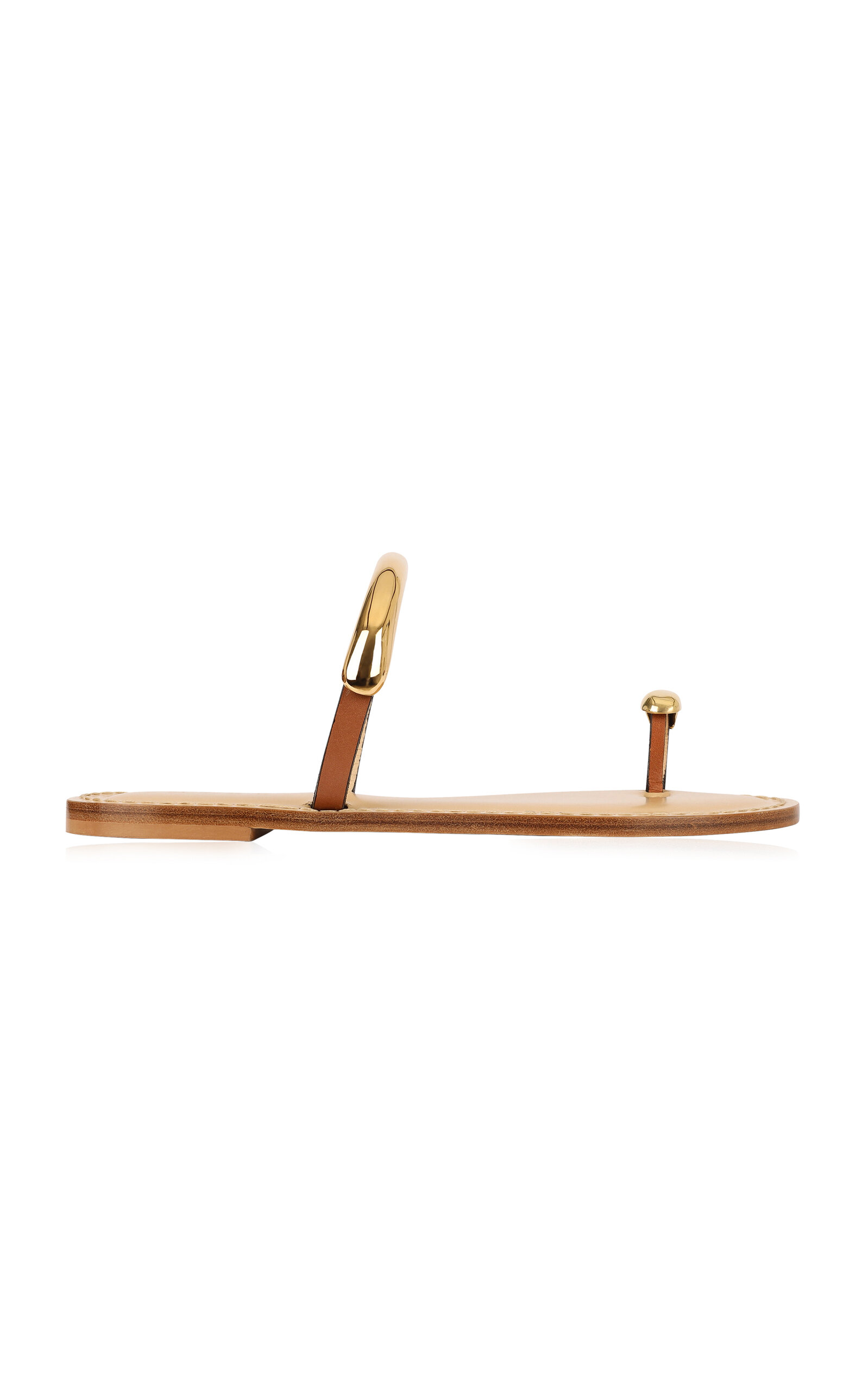 Amanu Exclusive Samburu 24k Gold-plated Leather Sandals In Neutral