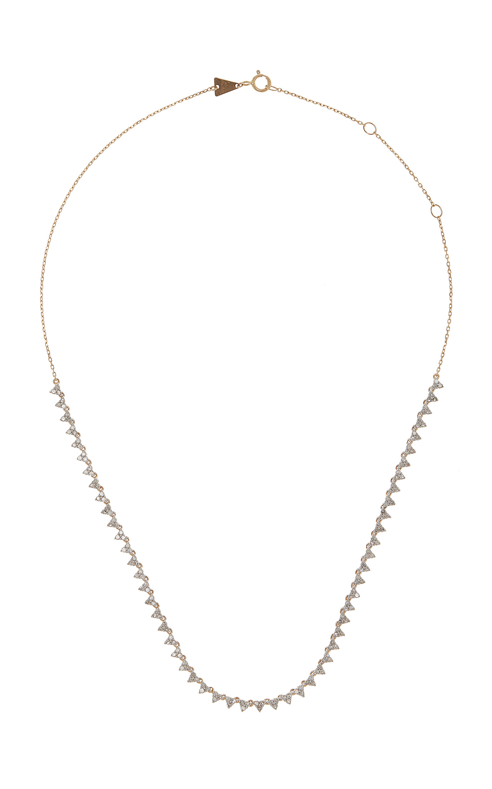 Adina Reyter Diamond Cluster Half Riviera Necklace In Gold