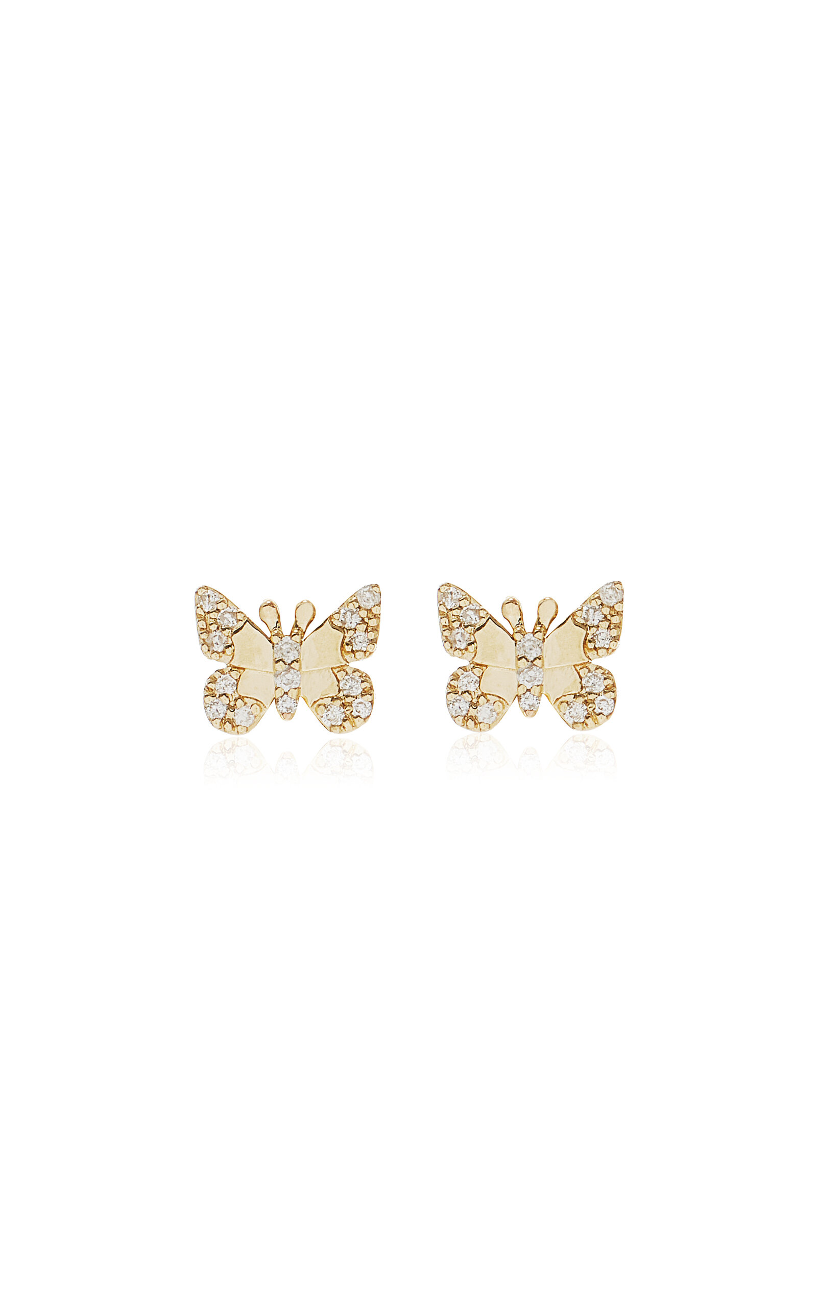 Adina Reyter 14k Yellow Gold Diamond Butterfly Stud Earrings