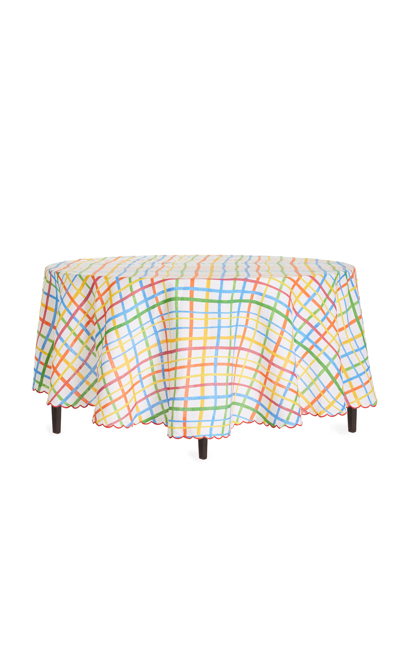 Moda Domus Checked Linen Tablecloth In Multi