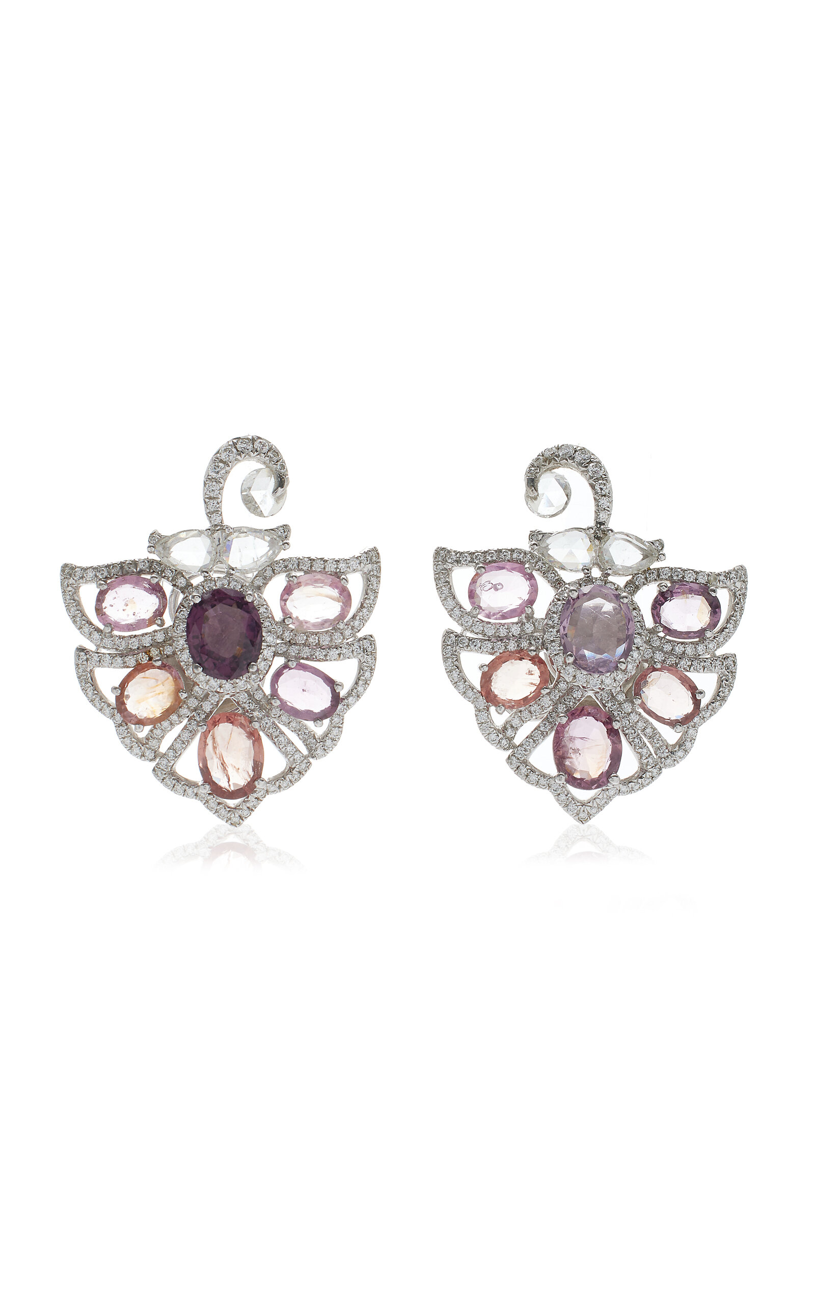 Amrapali One of a kind 18K White Gold Spinel & Diamond Earrings