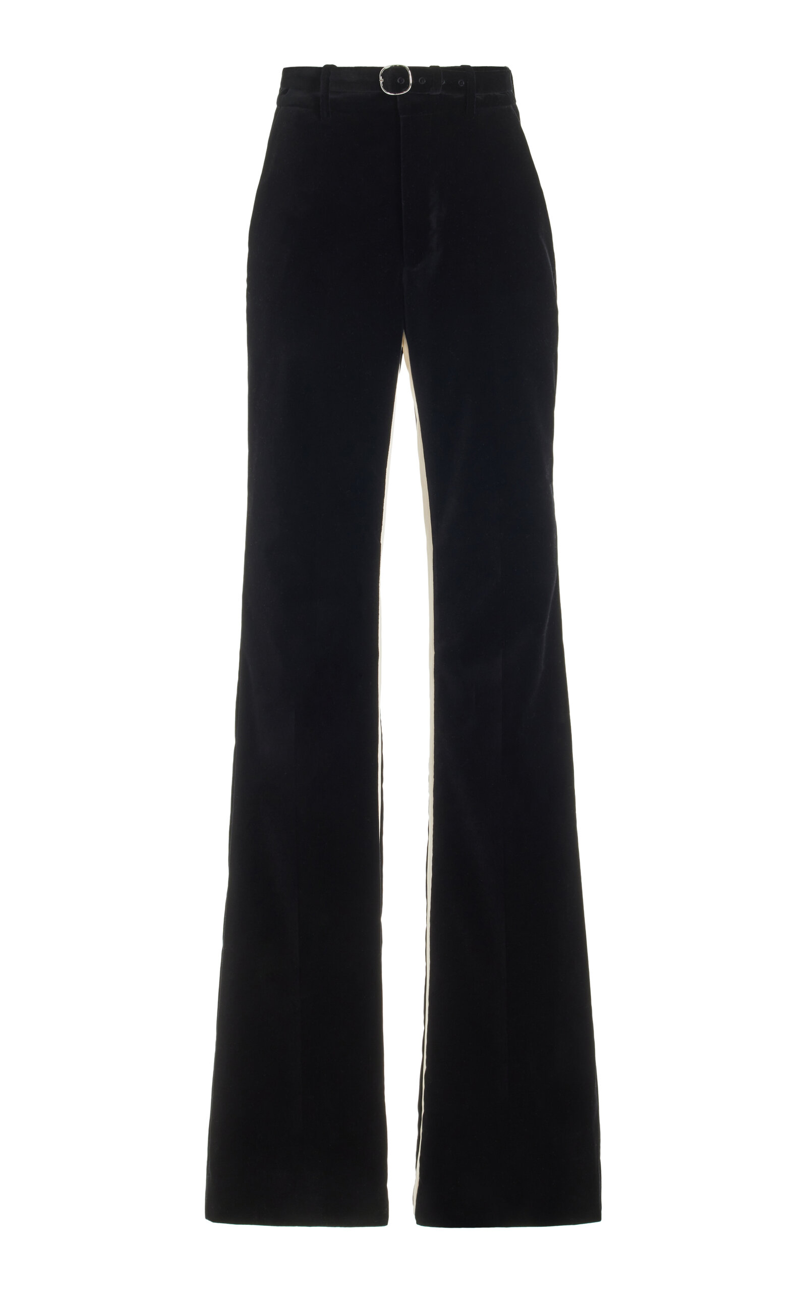 Proenza Schouler Velvet Suiting Trousers In Black,white