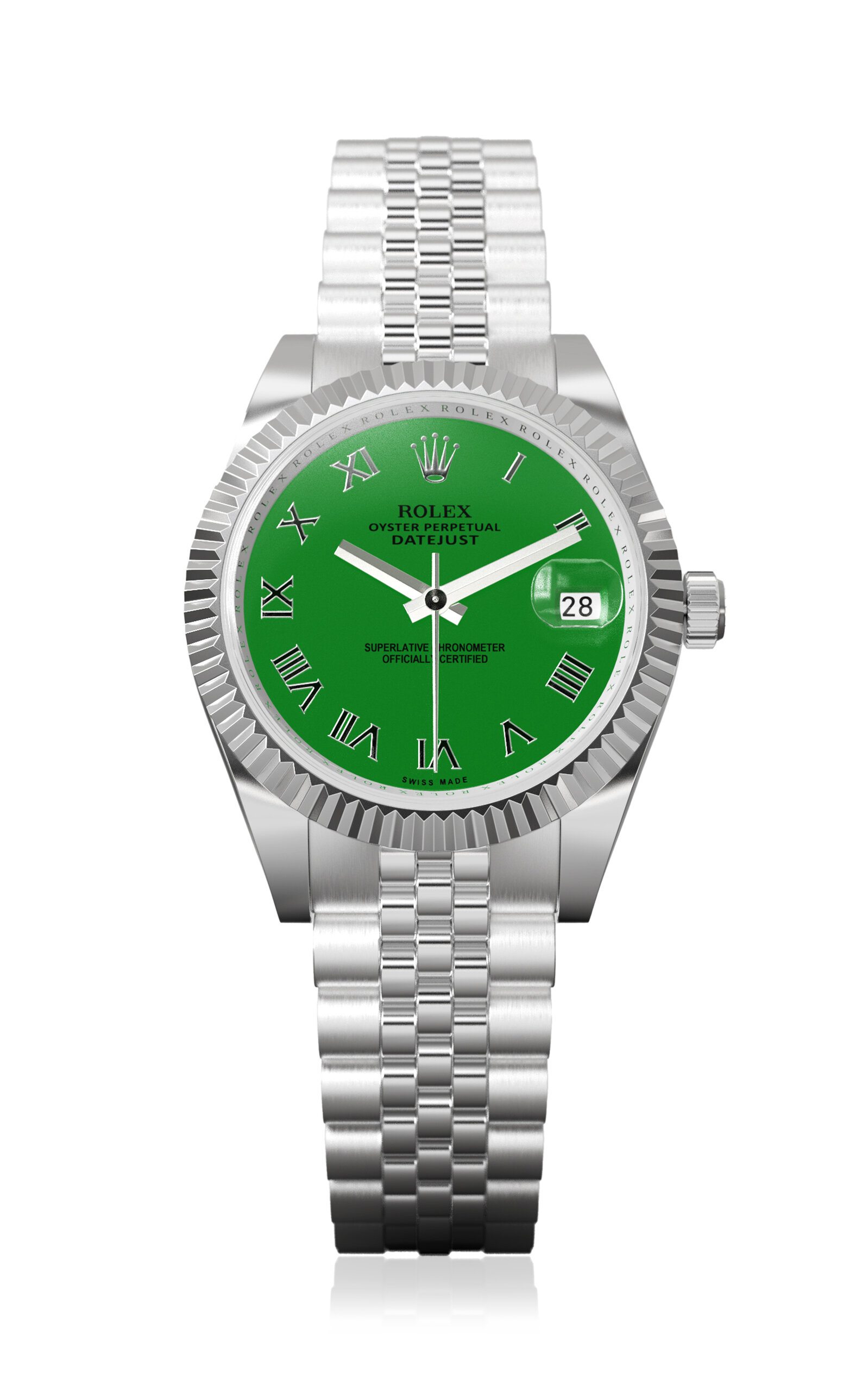 Private Label London Green Ladies Playful Petite Watch In Silver