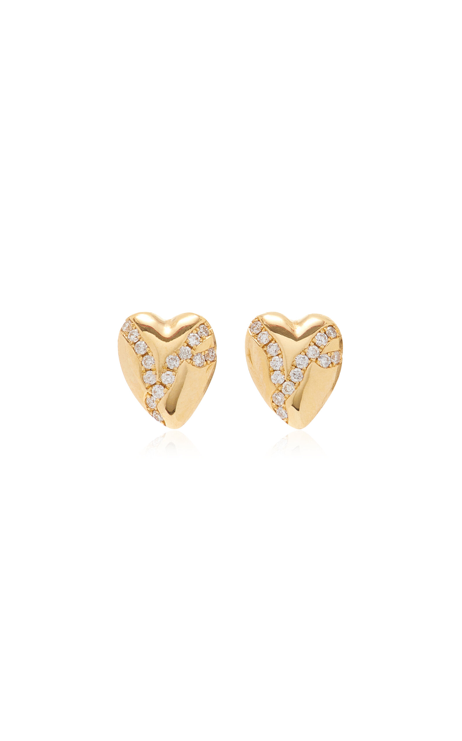 Dru Baby Kintsugi 14k Yellow Gold Diamond Earrings