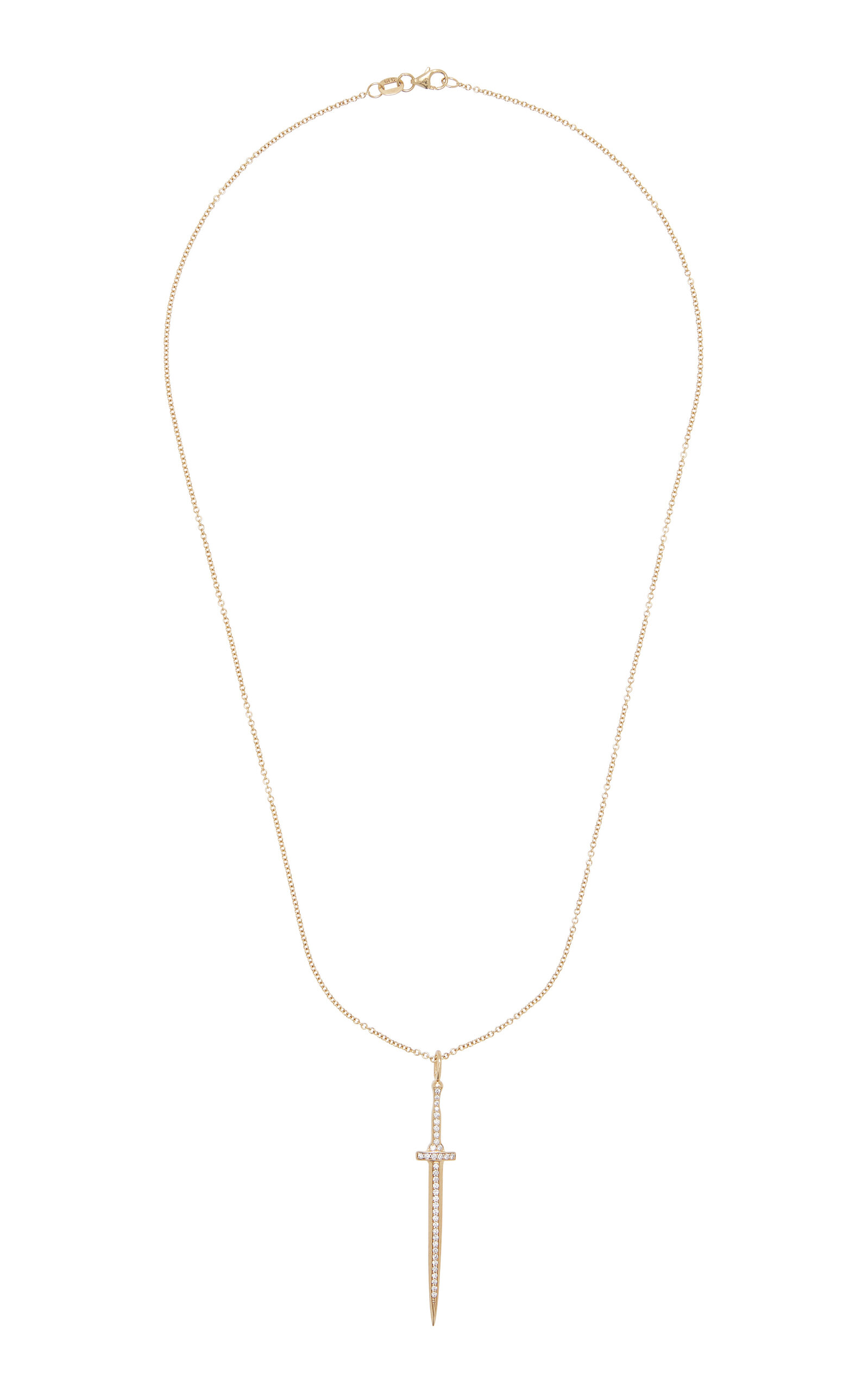 DRU. Women's Large Drippin' Dagger 14K Yellow Gold Diamond Necklace
