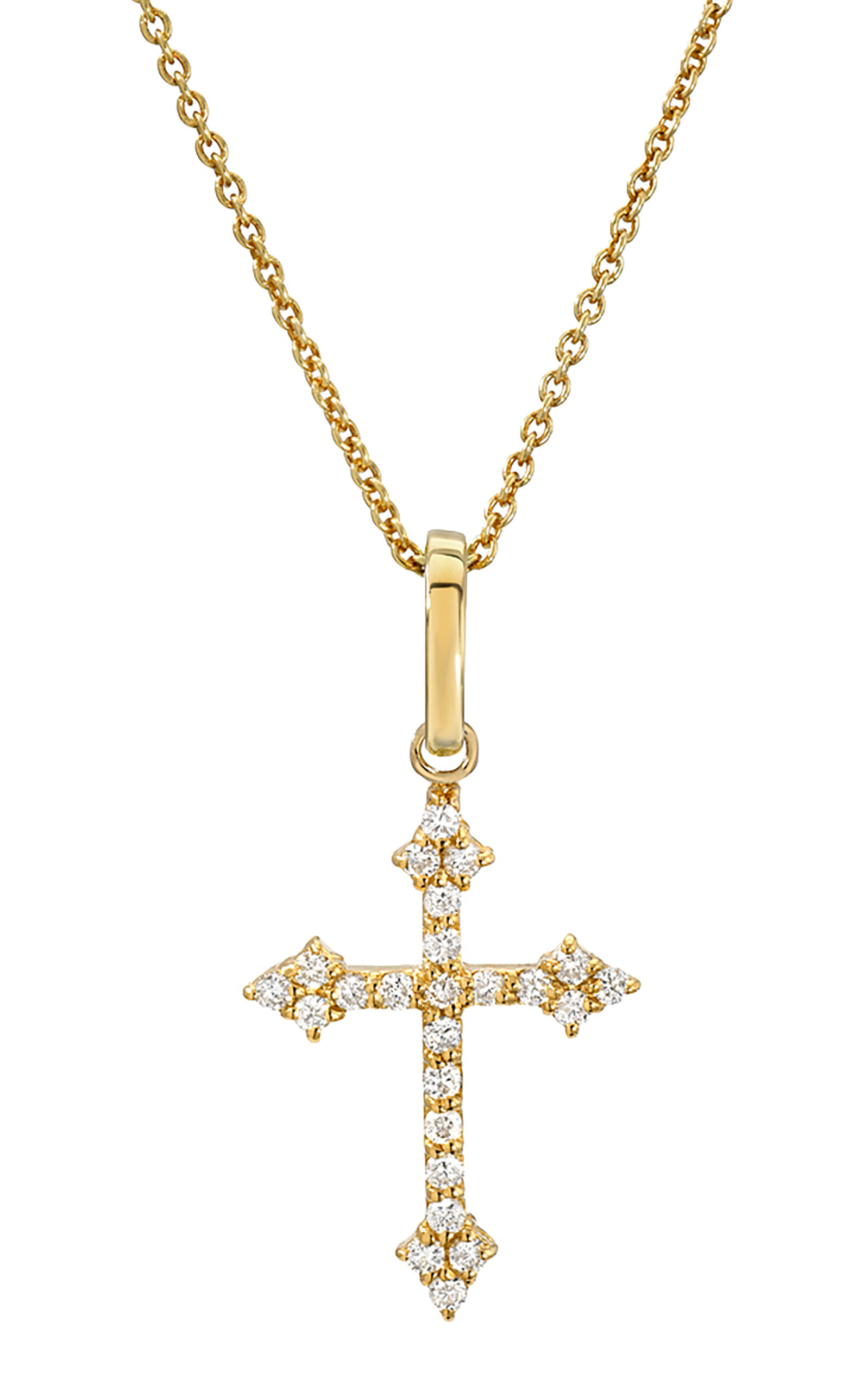 Dru Women's Baby Cross 14k Yellow Gold Diamond Necklace