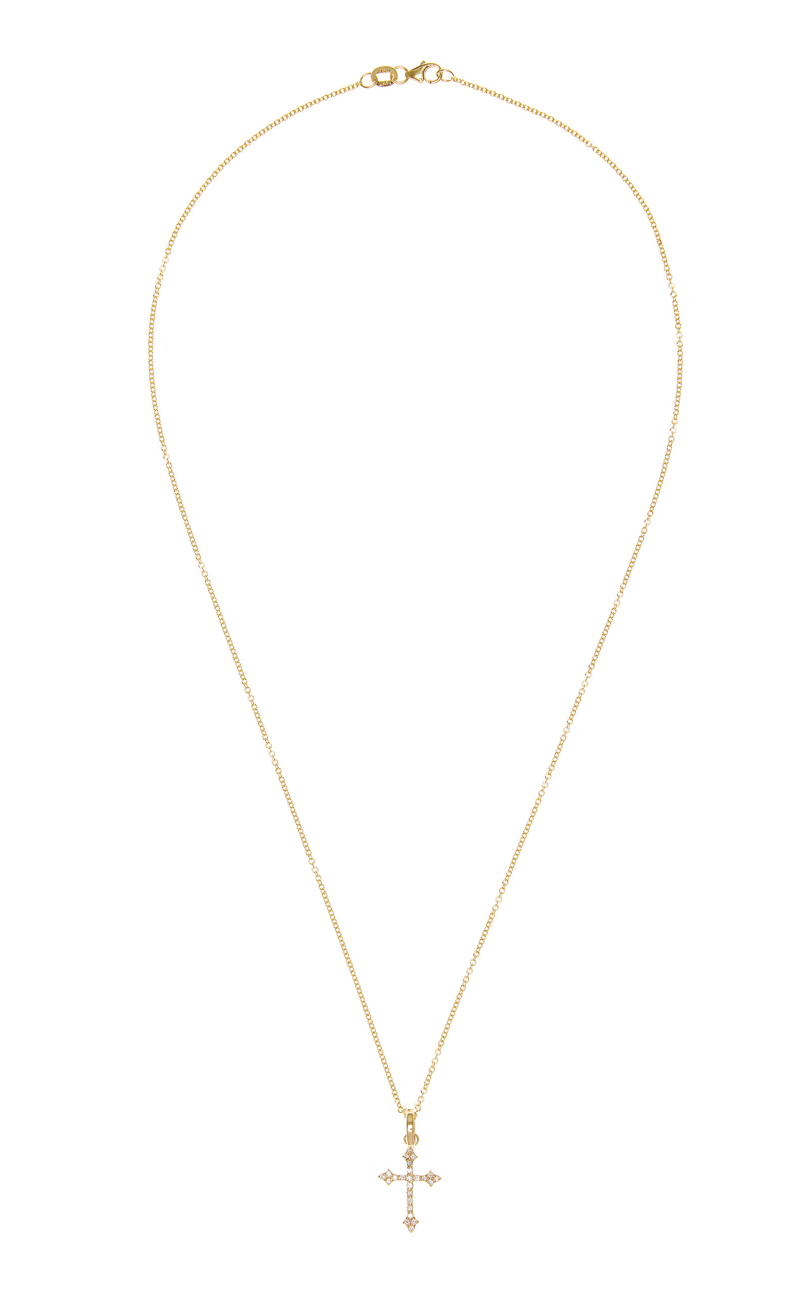 Dru Women's Baby Cross 14k Yellow Gold Diamond Necklace