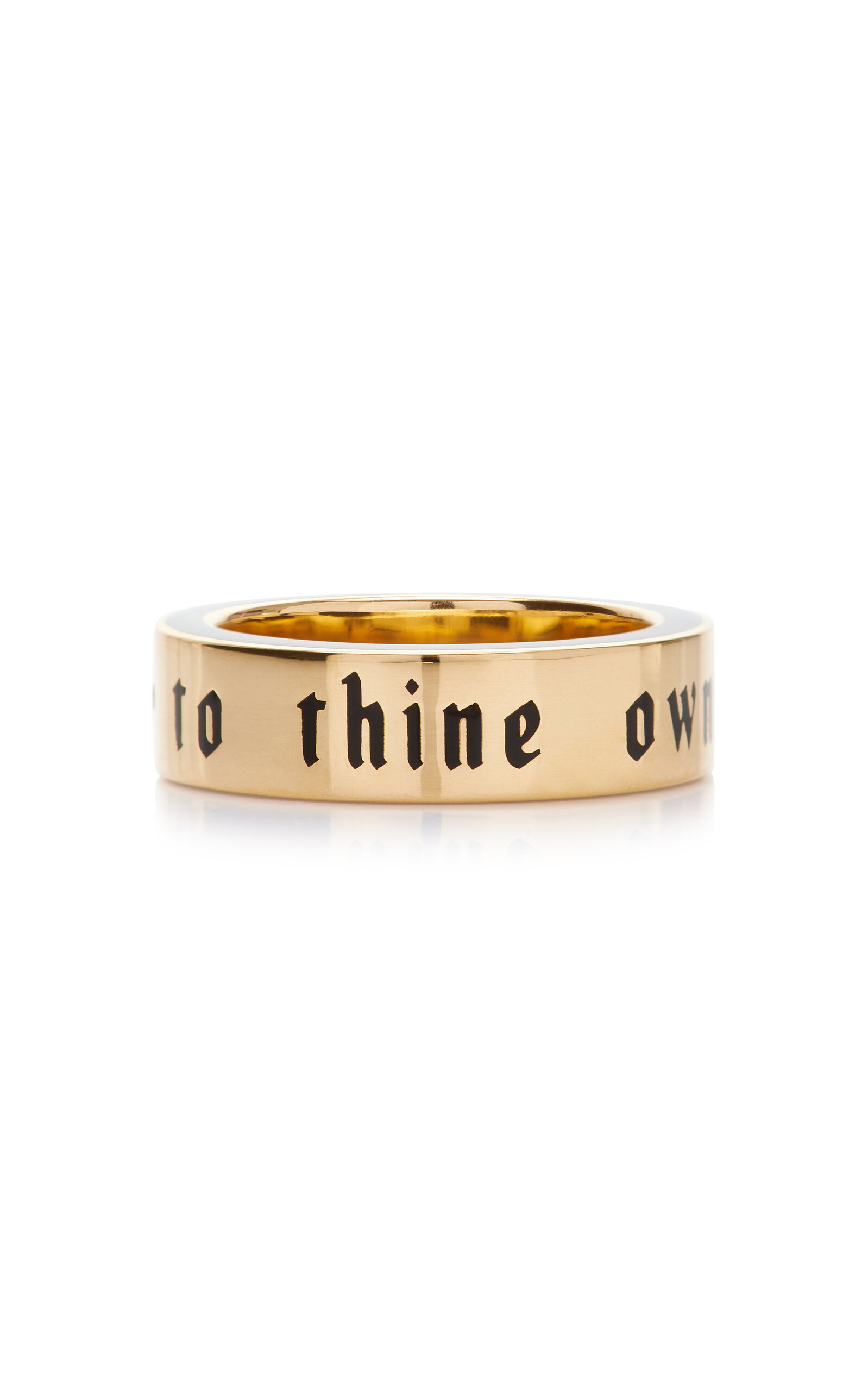 To Thine Own Self Be True 14K Yellow Gold Diamond Ring