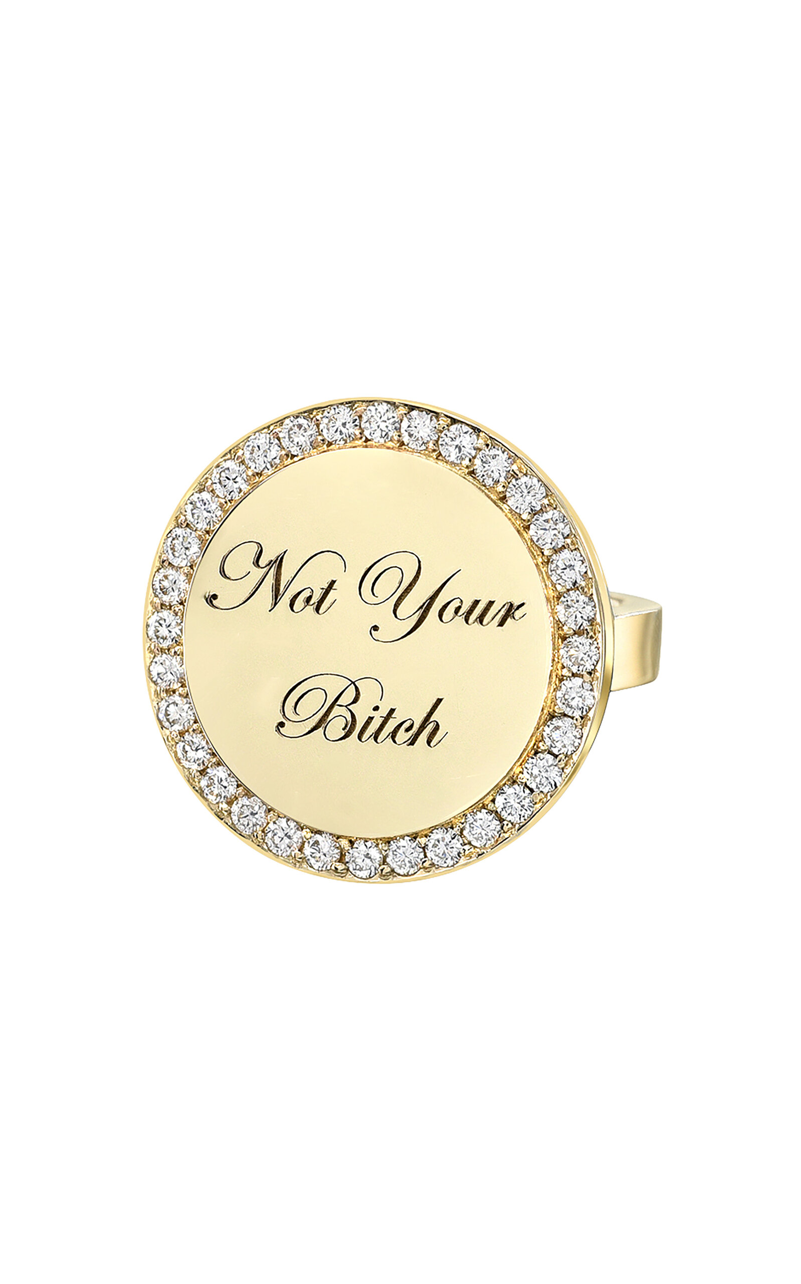 Dru Not Your Bitch 14k Yellow Gold Diamond Ring