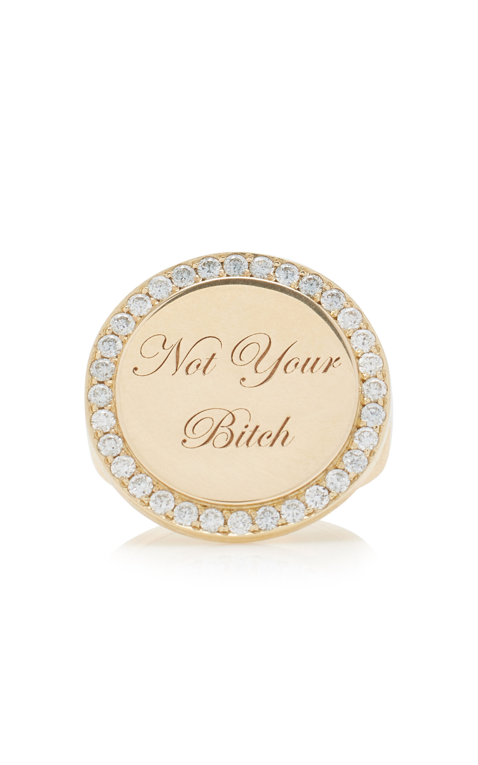 Dru Women's Not Your Bitch 14k Yellow Gold Diamond Ring